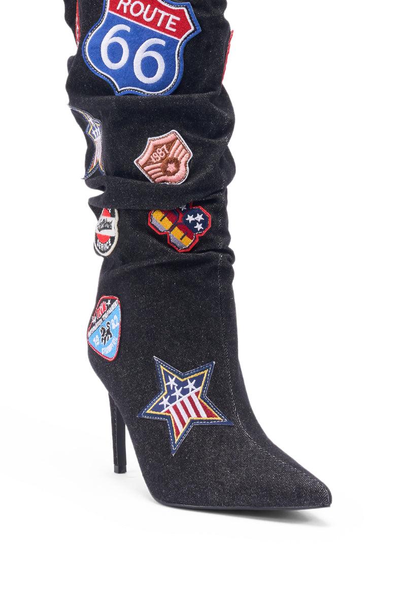 AZALEA WANG SYLRILAAA DENIM MULTI BOOT Product Image