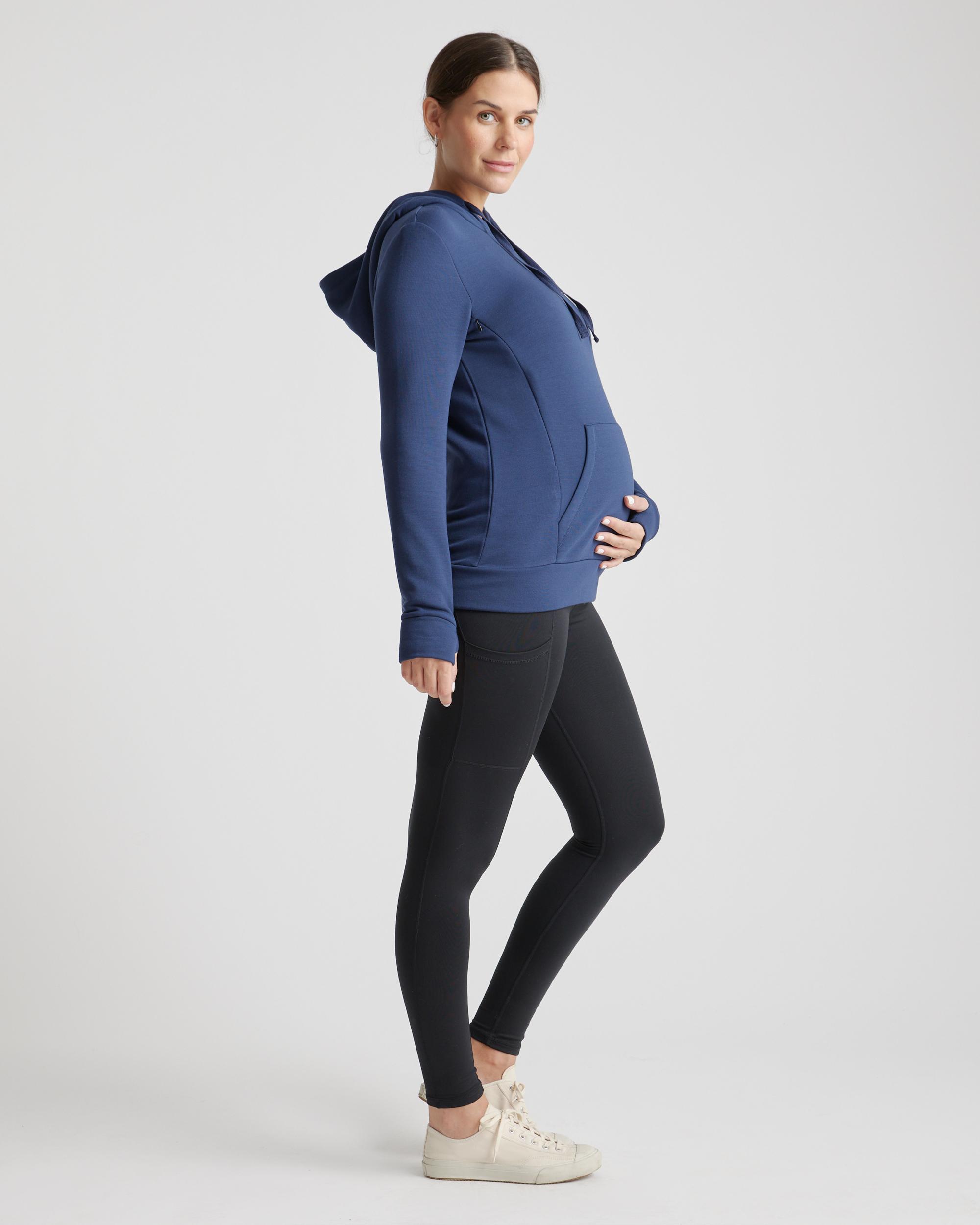 Quince | Women's SuperSoft Fleece Maternity & Nursing Hoodie Lenzing Modal Product Image