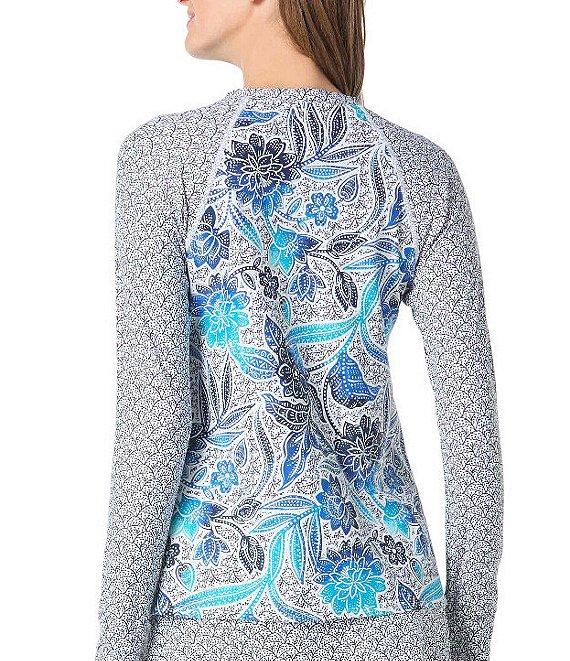 Beach House Samoan Floral Empower Scoop Neck Crop Swim Top Product Image