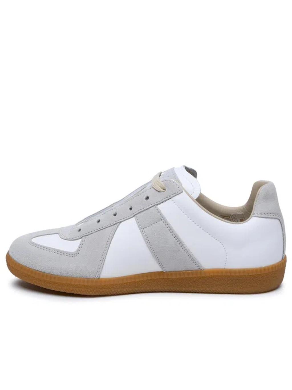 MAISON MARGIELA Replica Leather And Suede Sneakers In White Product Image