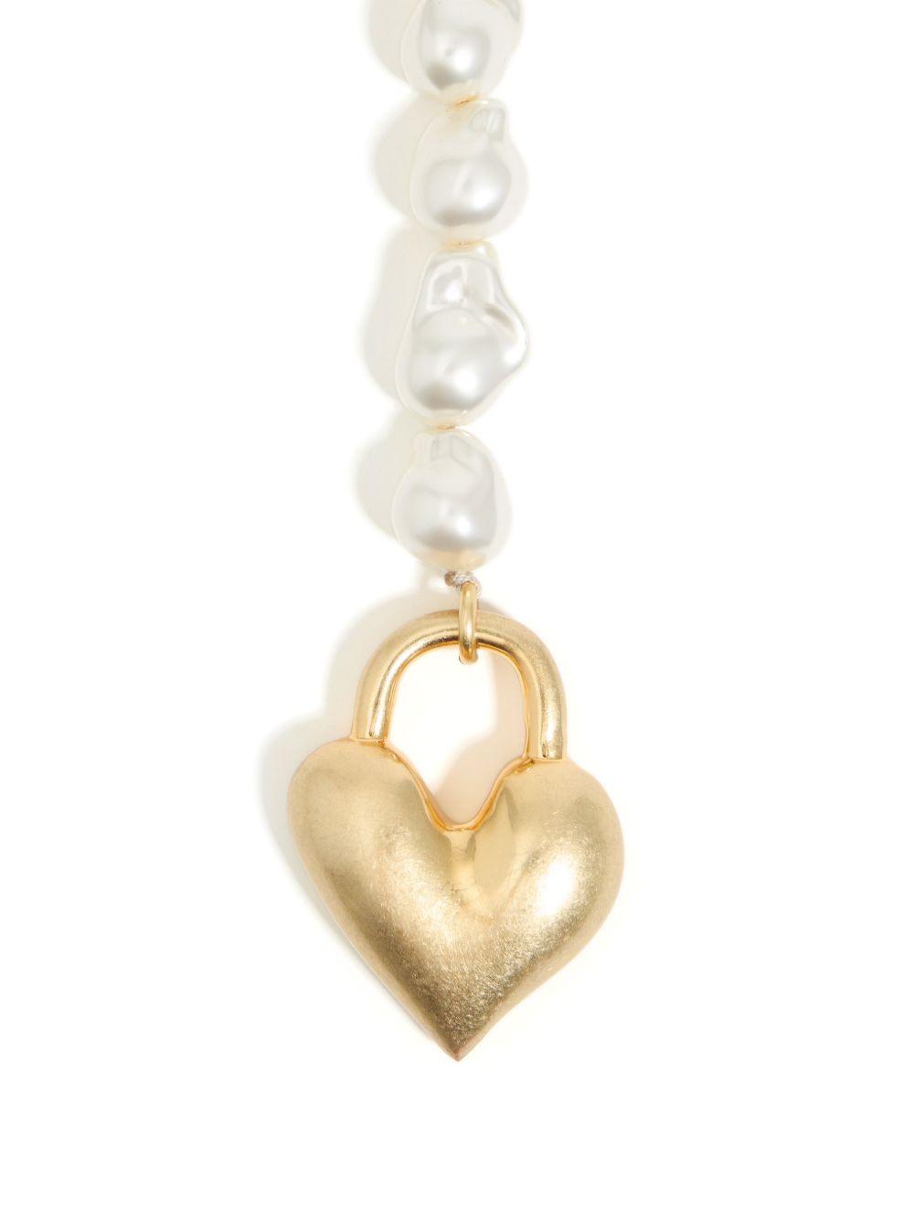 matte-golden heart necklace Product Image