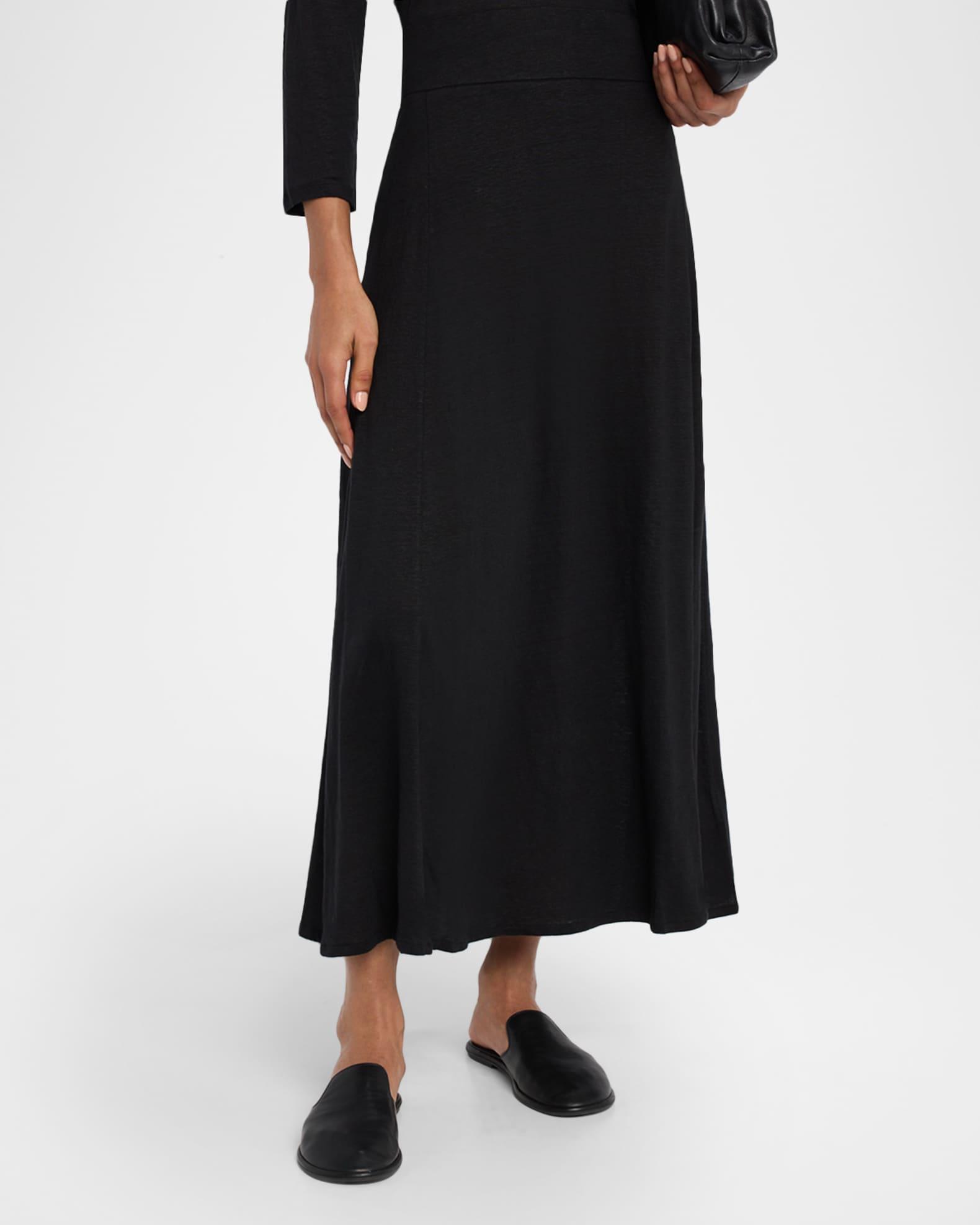 A-Line Stretch Linen Maxi Skirt Product Image