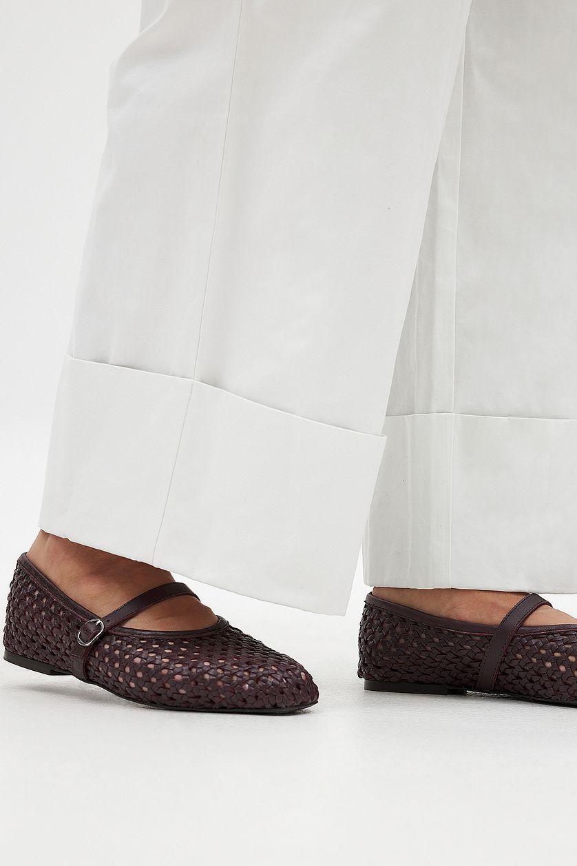 Fold Up Detail Mid Waist Pants Product Image