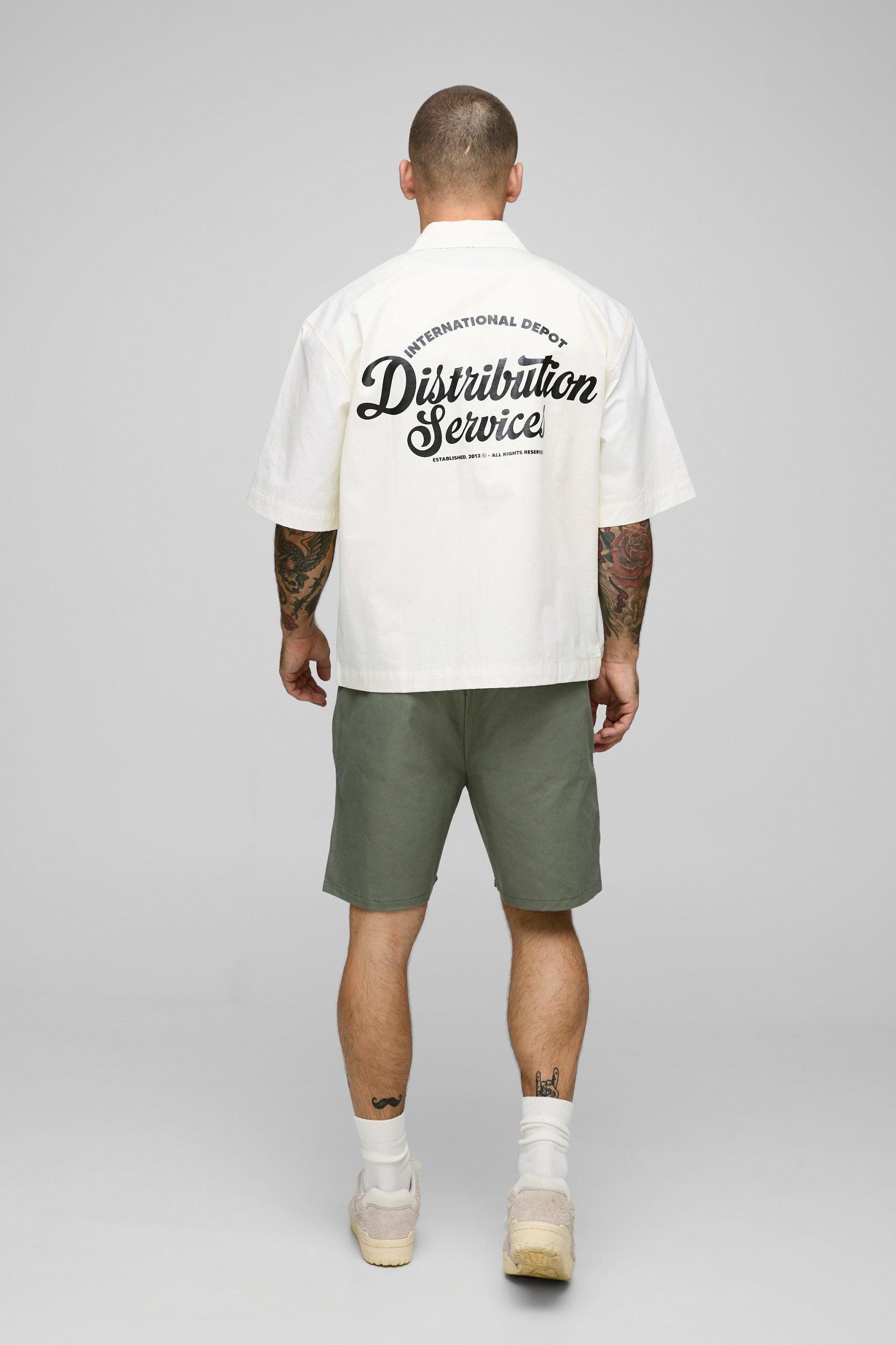 Elasticated Waist Relaxed Woven Tab Canvas Shorts | boohooMAN USA Product Image