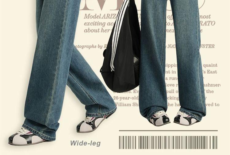 High Rise Washed Loose Fit Jeans Product Image