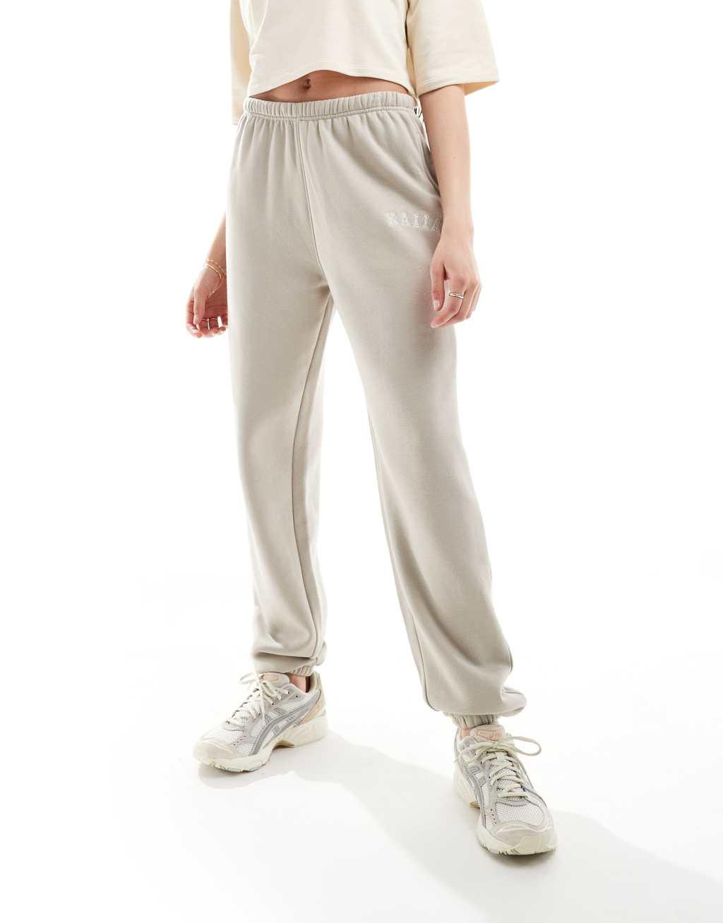 Kaiia Tall cuffed sweatpants in stone Product Image