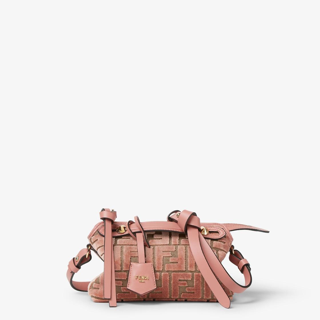 By The Way Soft MiniPink FF jacquard velvet mini-bag Product Image