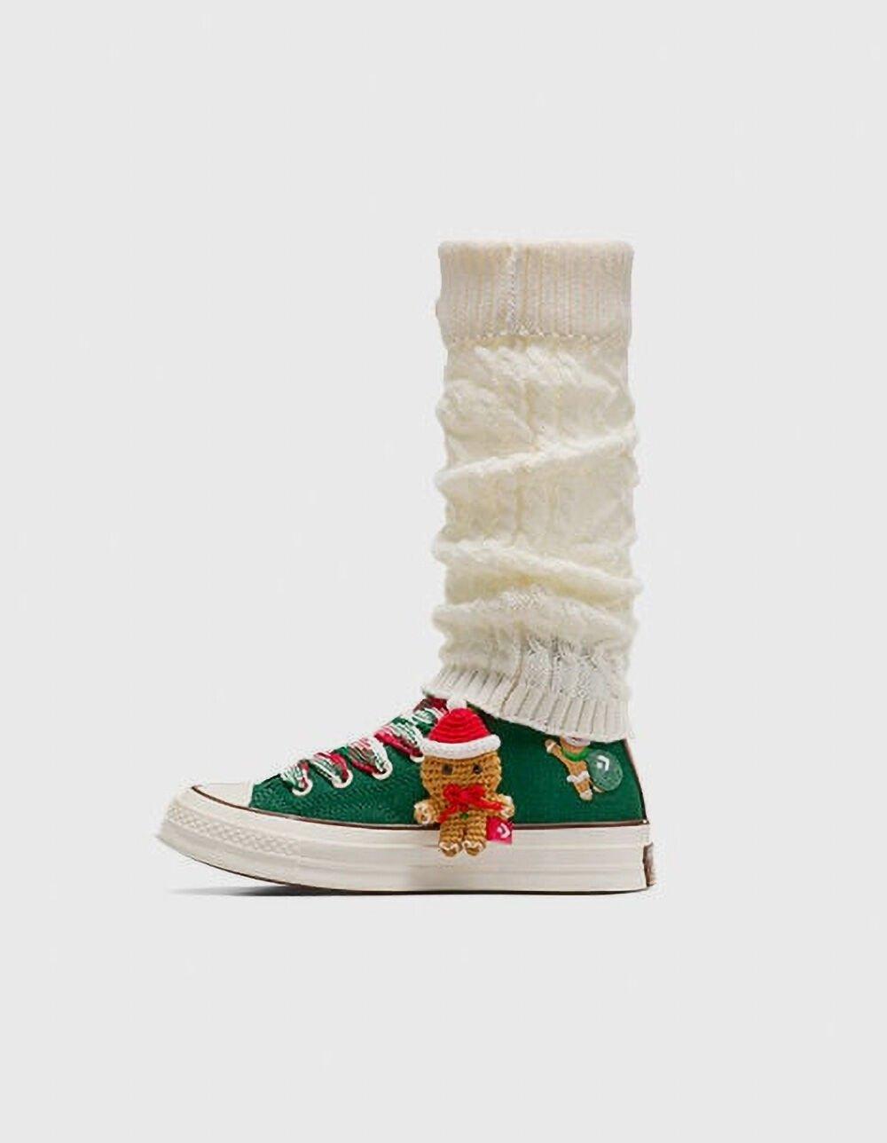 CONVERSE Chuck 70 Christmas High Top Womens Shoes - GREEN Product Image