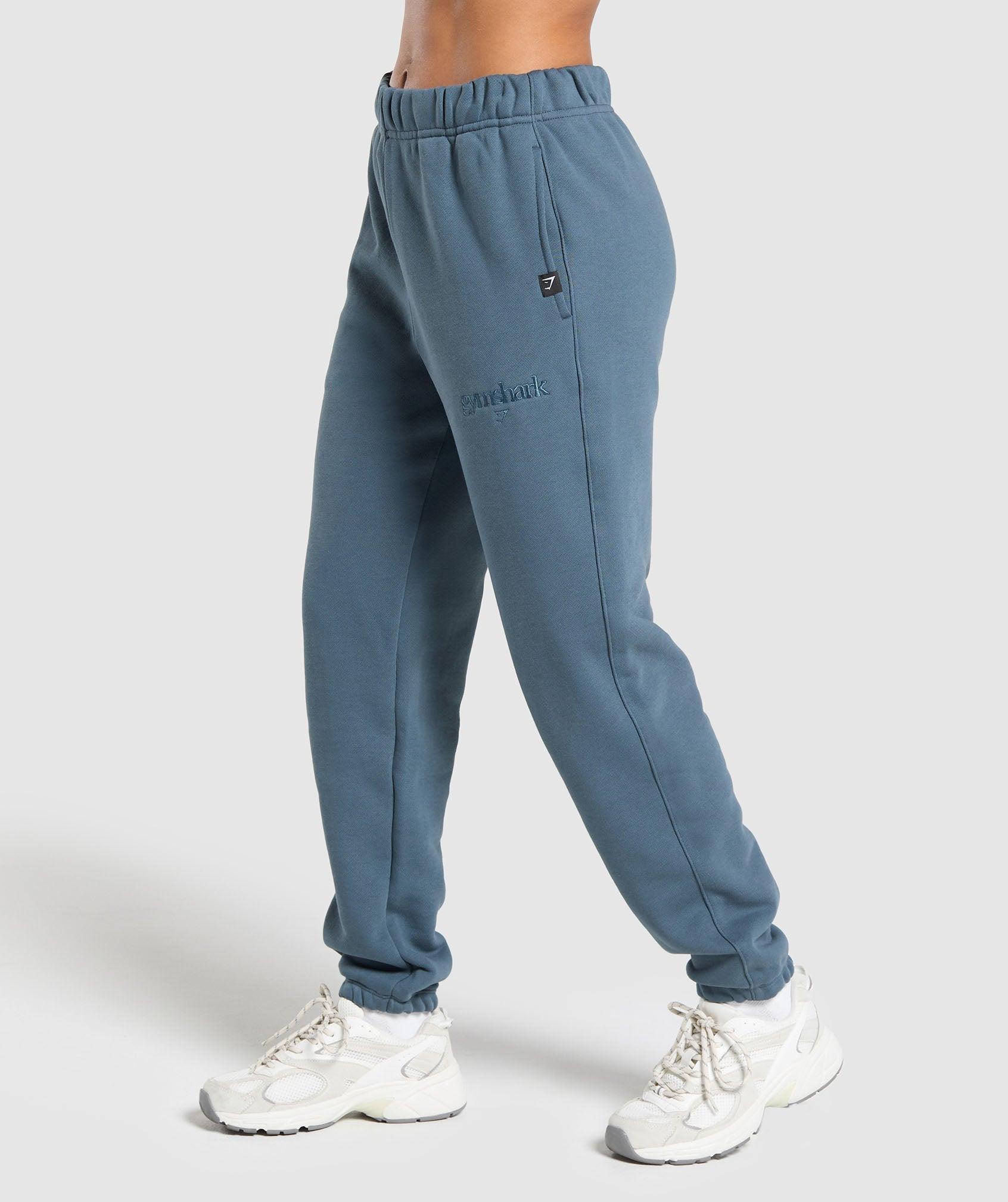 Gymshark Embroidered Logo Oversized Joggers - Cargo Blue Female Product Image