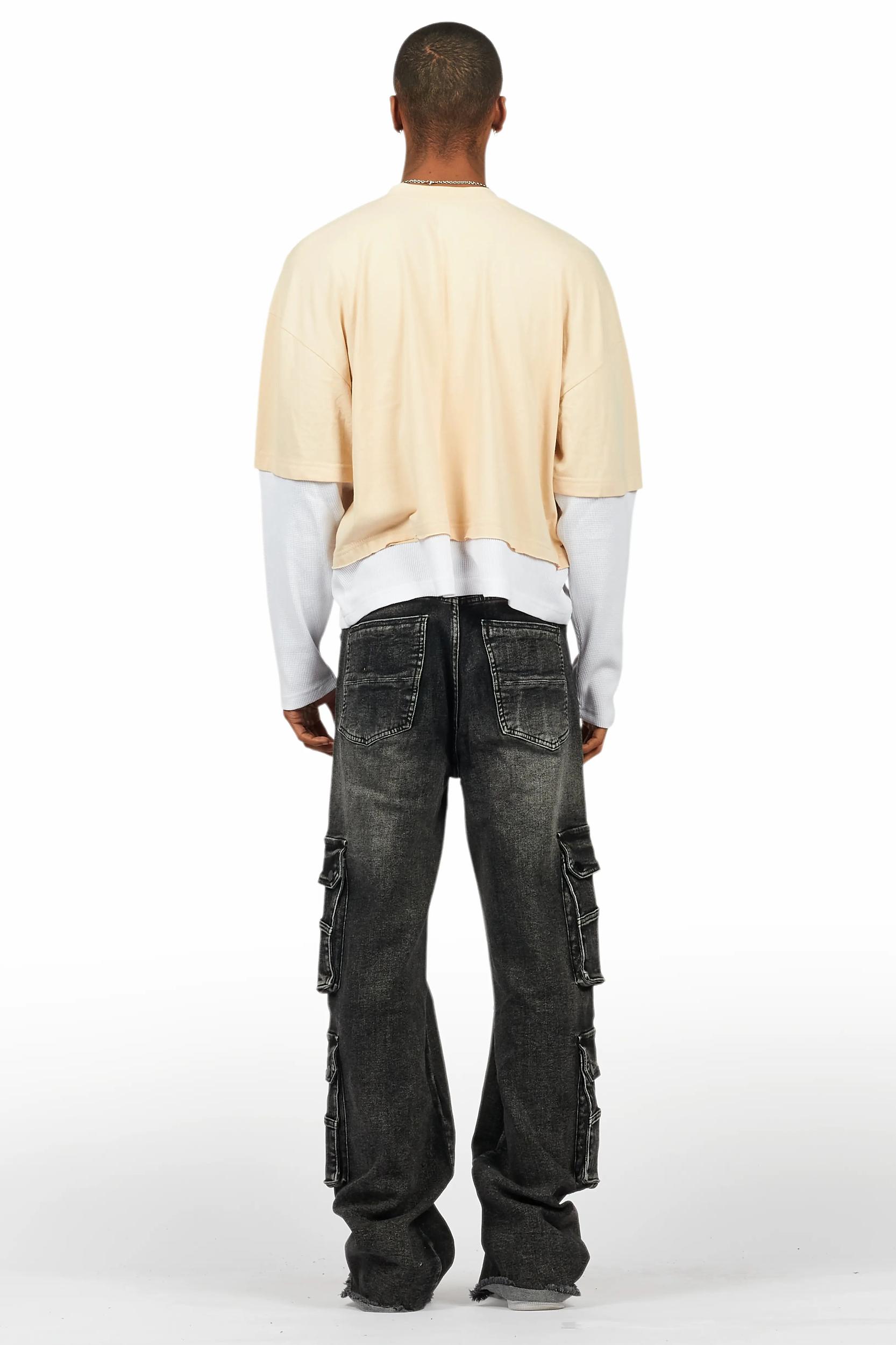 Tresura Beige/White Double Layer T-Shirt Female Product Image