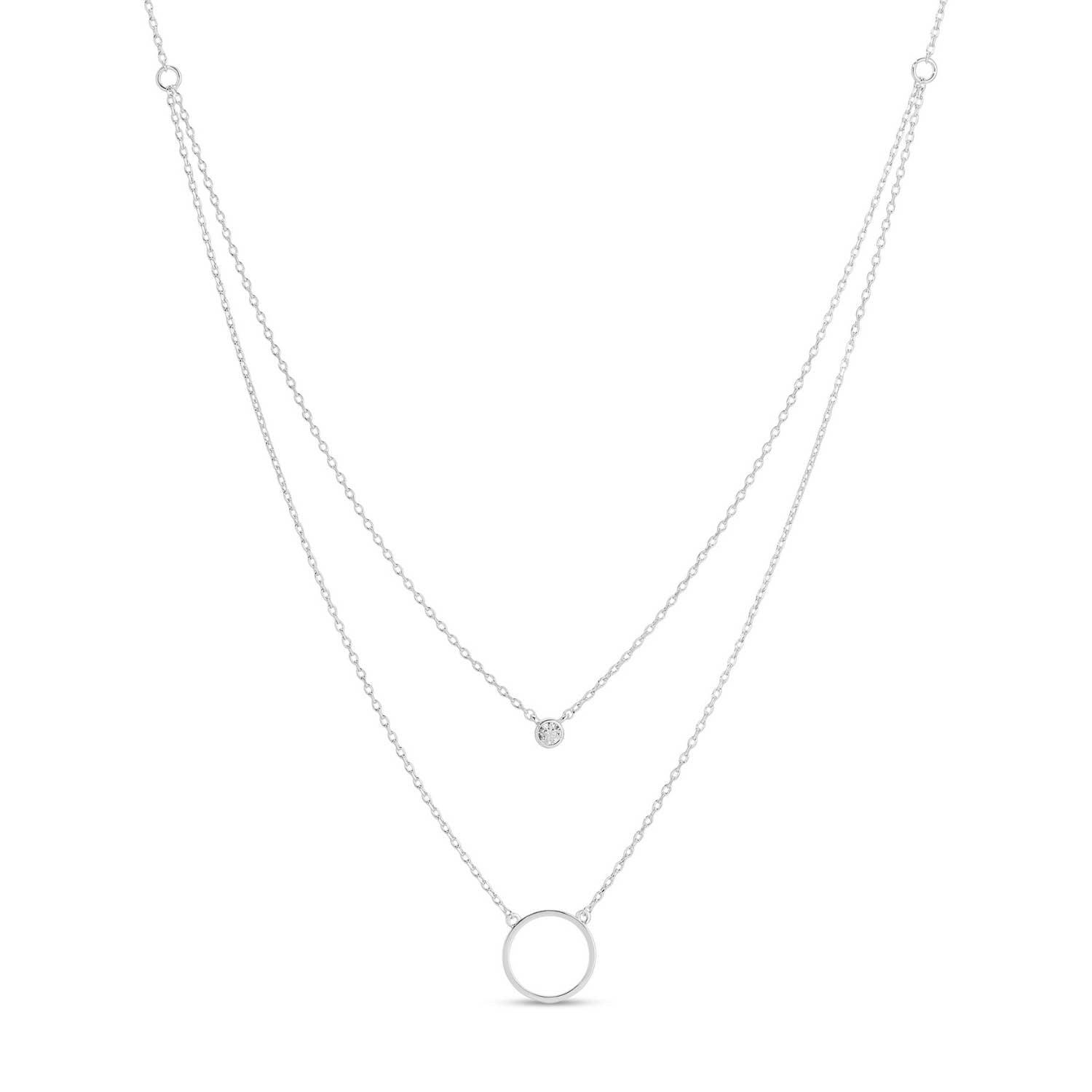 Double Appeal Circle & Cz Necklace Product Image