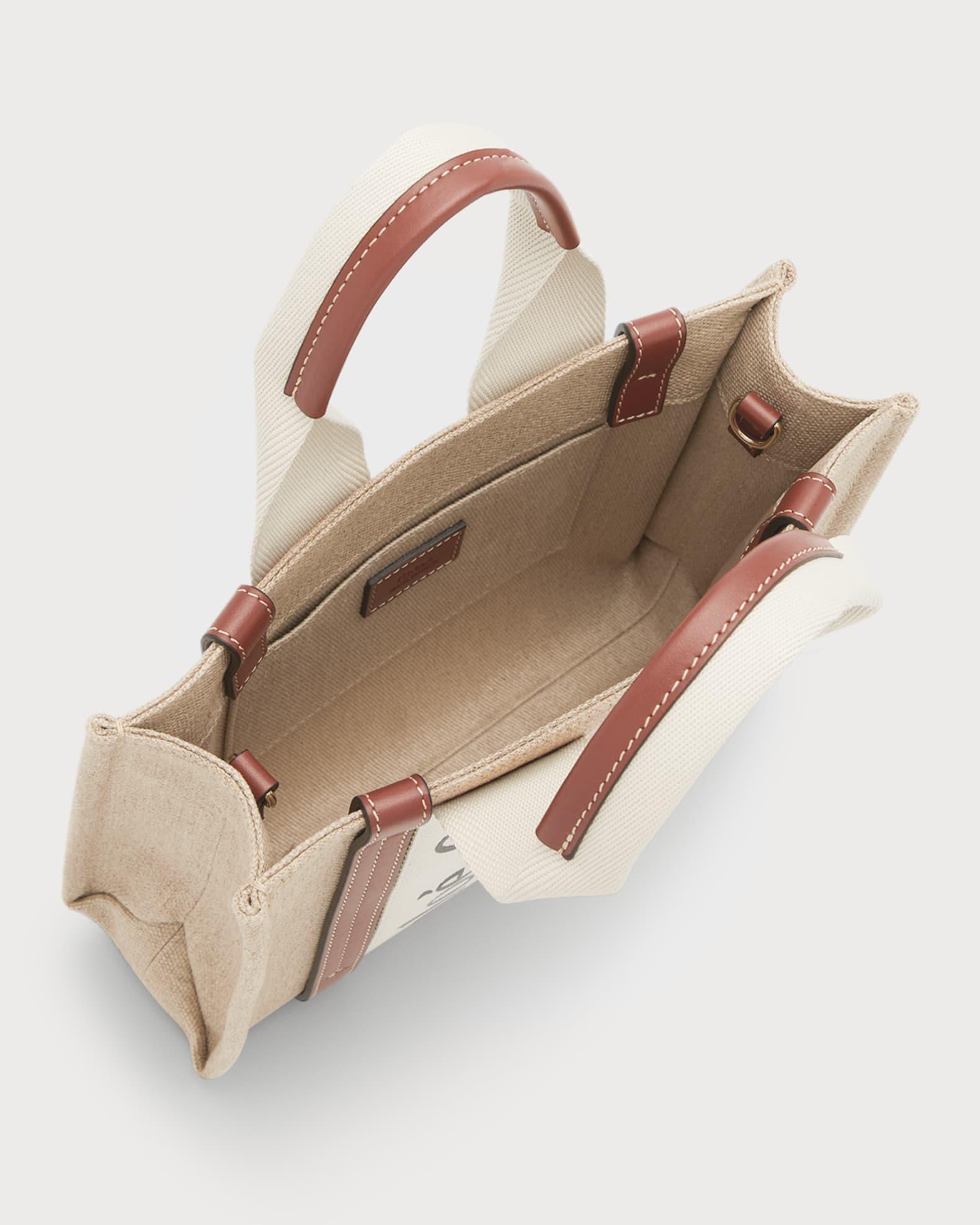 Woody Small Tote Bag in Linen with Crossbody Strap Product Image