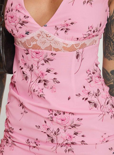 Romancer Mini Dress Pink Product Image