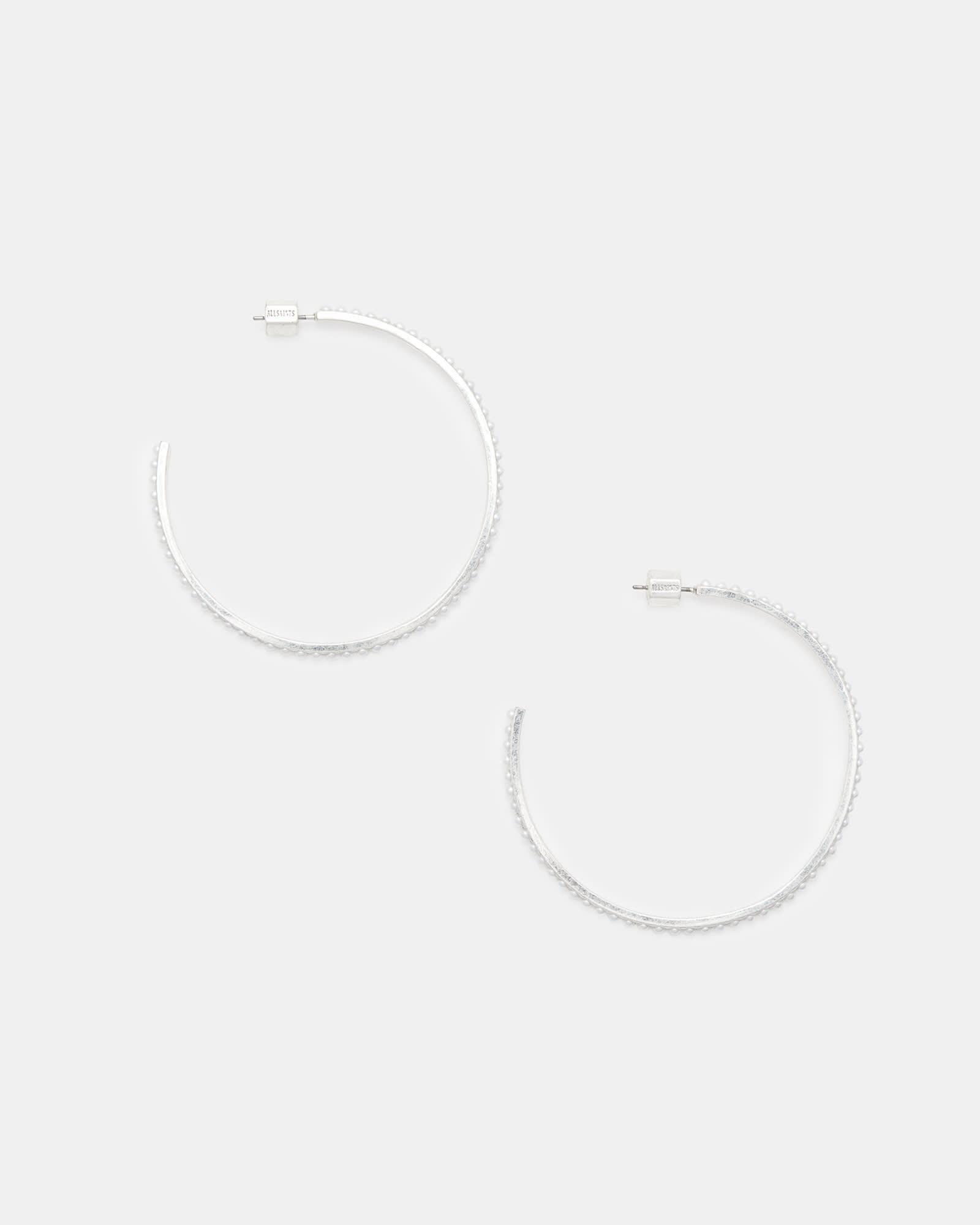 Pearl Large Beaded Hoop Earrings Product Image