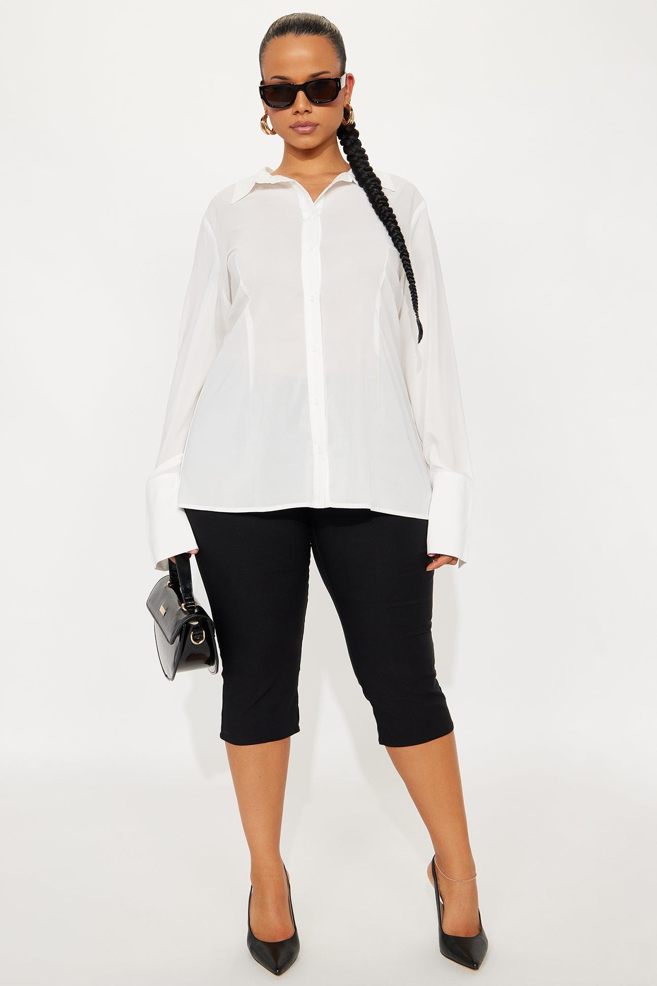 Out And About Chiffon Shirt - White Female Product Image