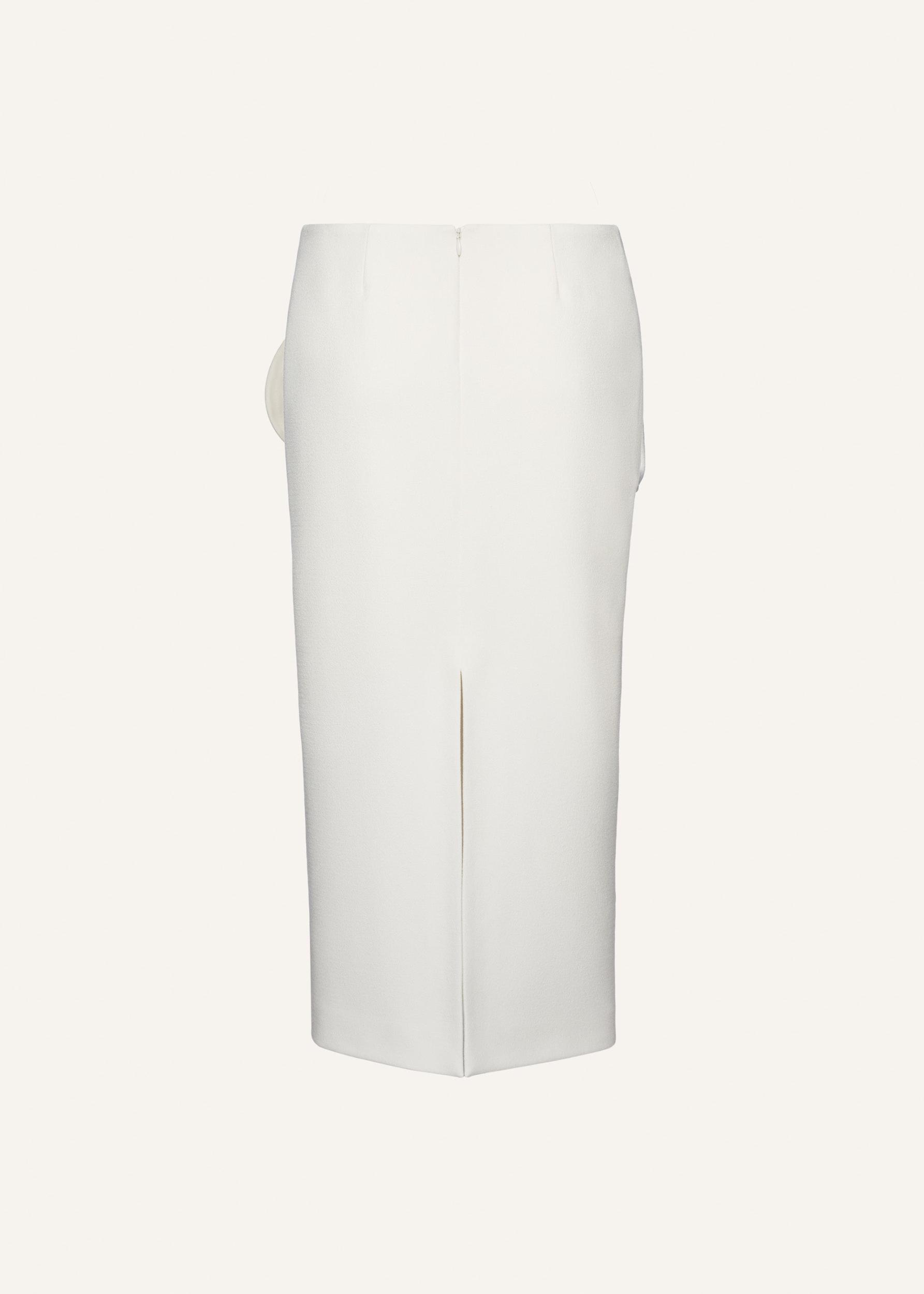 Floral appliqué midi skirt in cream Product Image