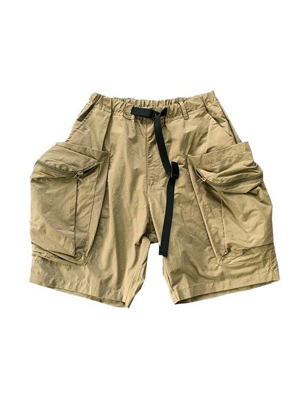 Men's Buckle Strap Khaki Cargo Shorts Product Image