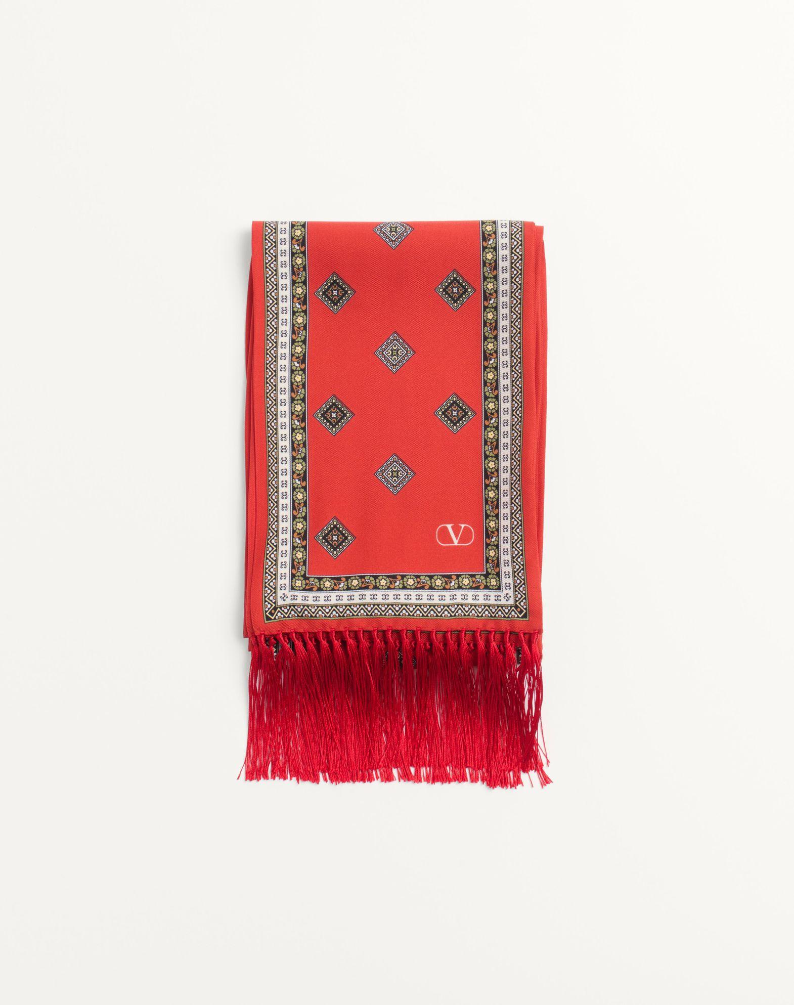 Chamber Silk Bandeau Scarf With Fringe Product Image