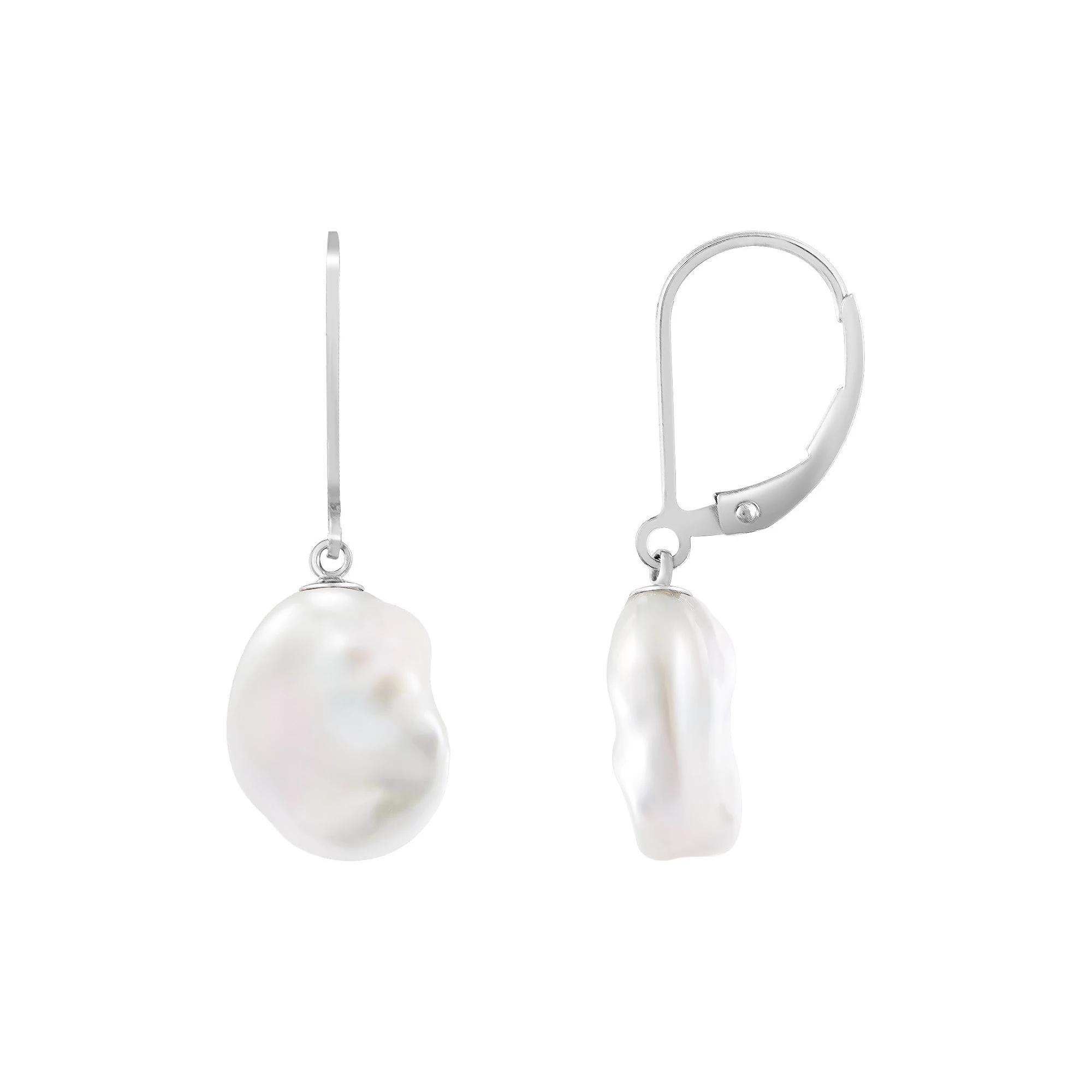 Sterling Silver Keshi Freshwater Cultured Pearl Leverback Earrings, Women's Product Image