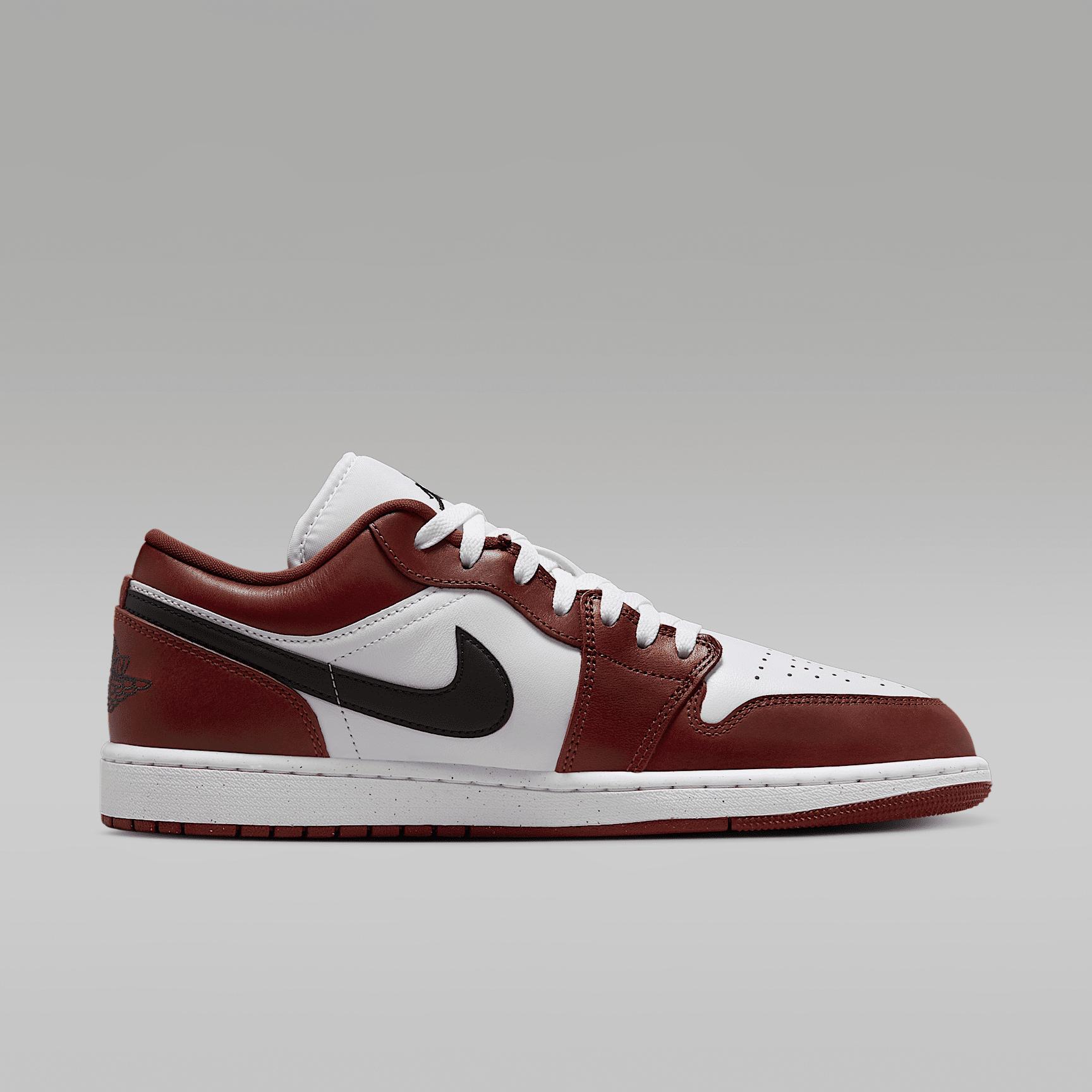 Jordan Mens Jordan Air Jordan 1 Low SE - Mens Shoes Fire Red/White/Matte Silver Product Image