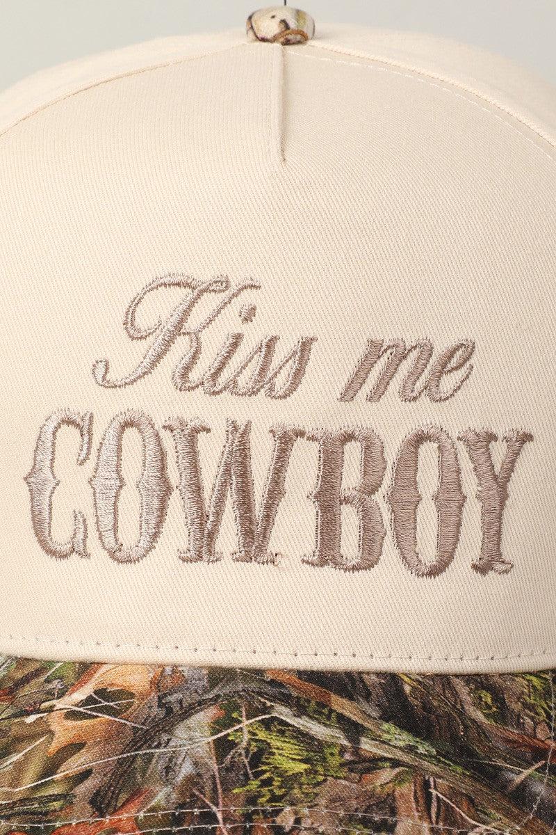 Kiss Me Cowboy Camo Trucker Hat Product Image