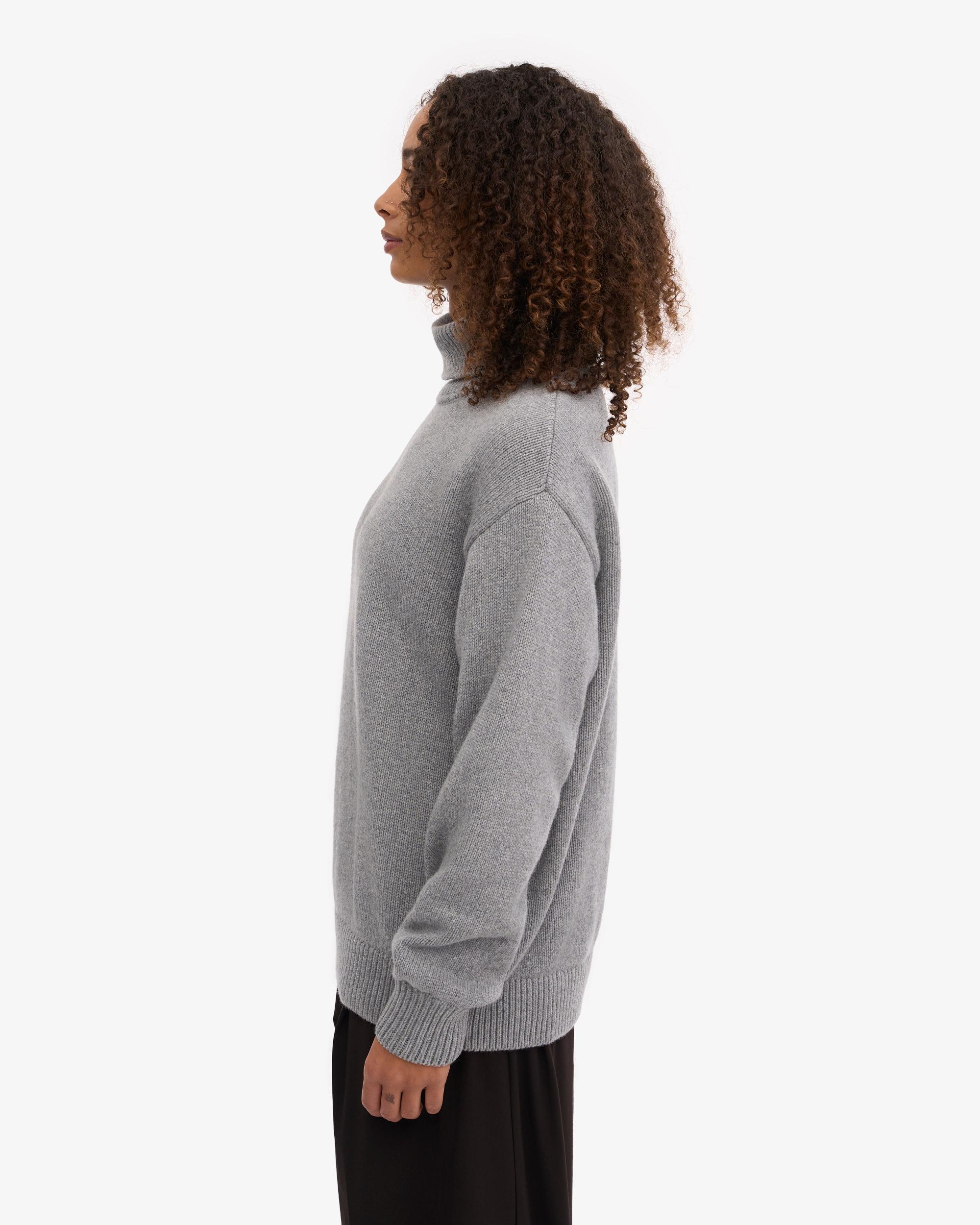 Merino Wool Turtleneck - Heather Grey Product Image