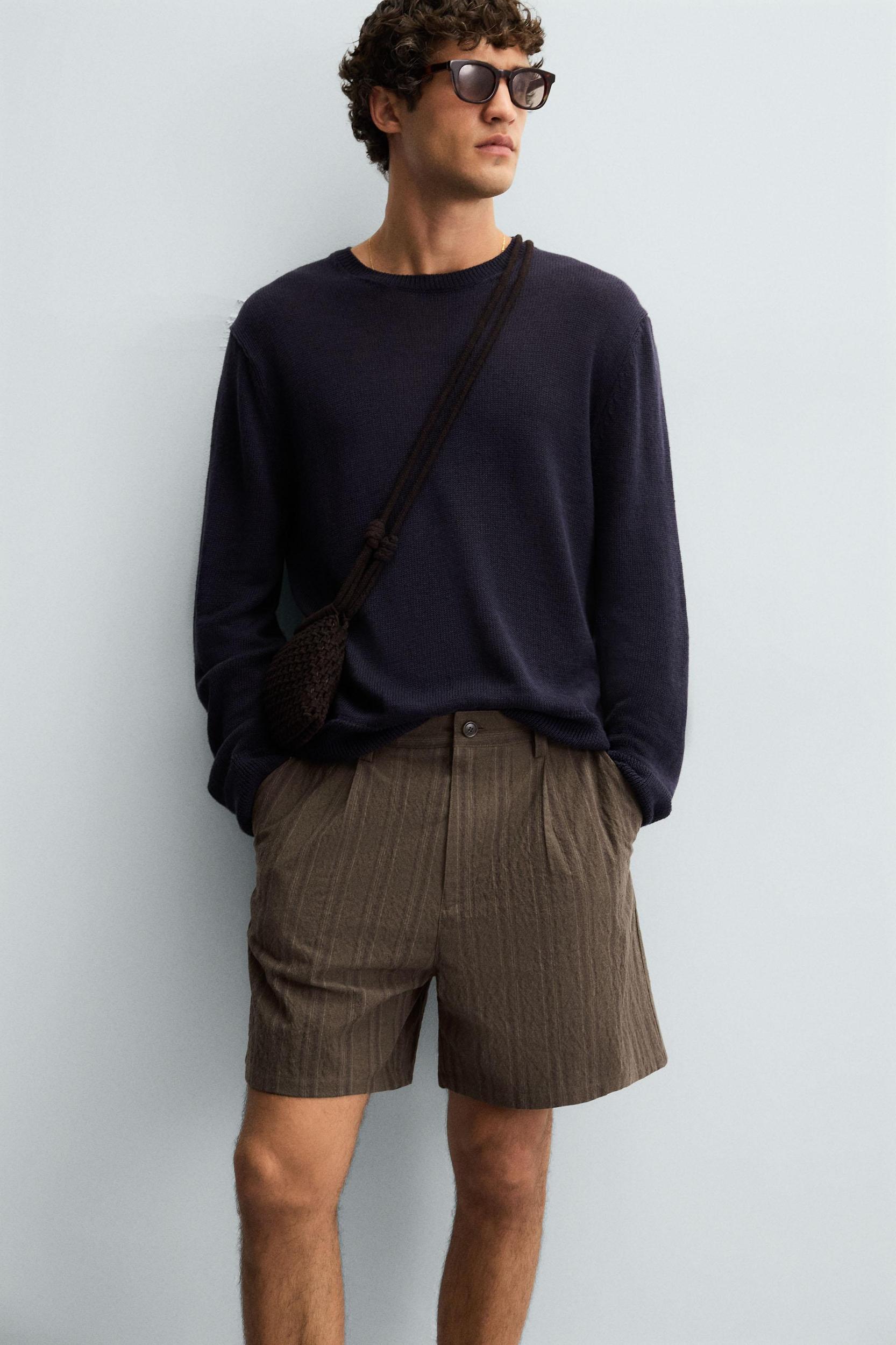 STRIPED REGULAR FIT SHORTS Product Image