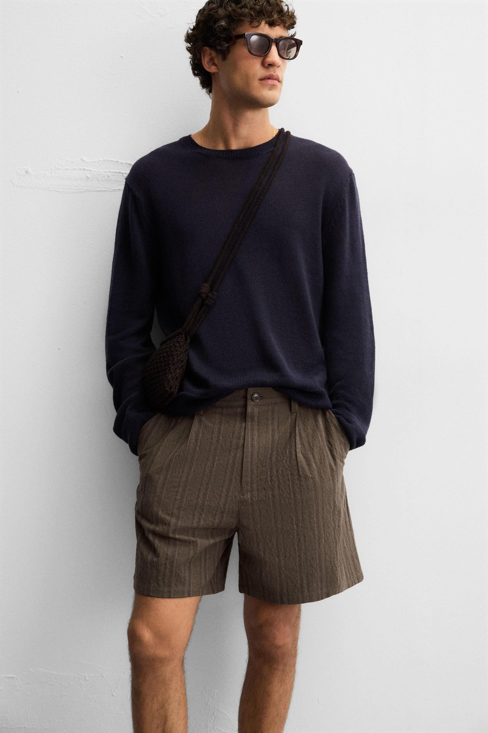 STRIPED REGULAR FIT SHORTS Product Image