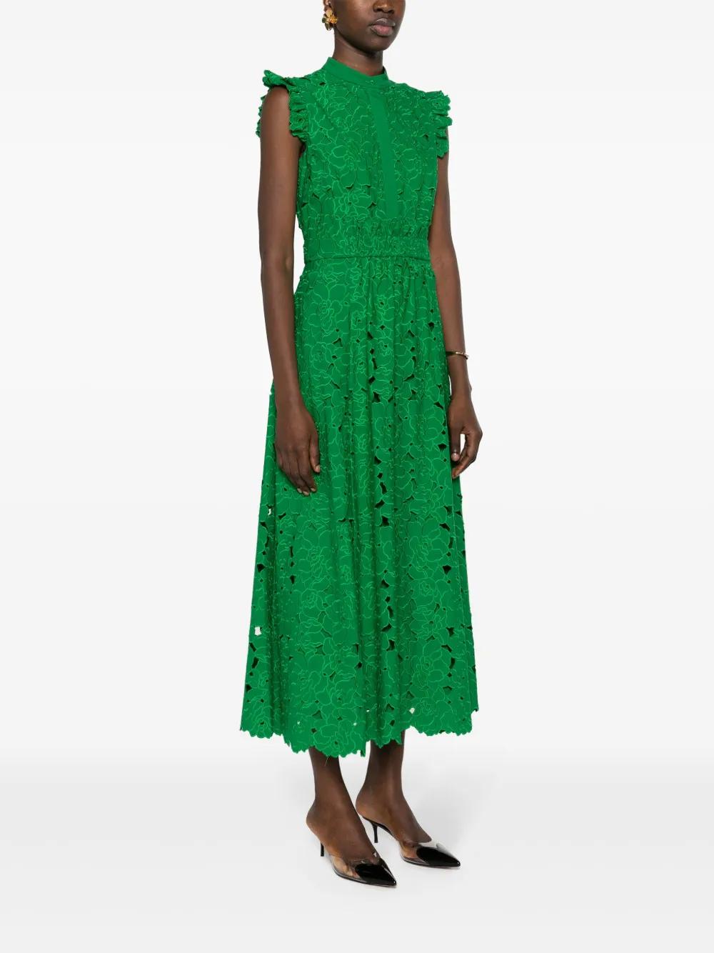 broderie-anglaise flared midi dress Product Image