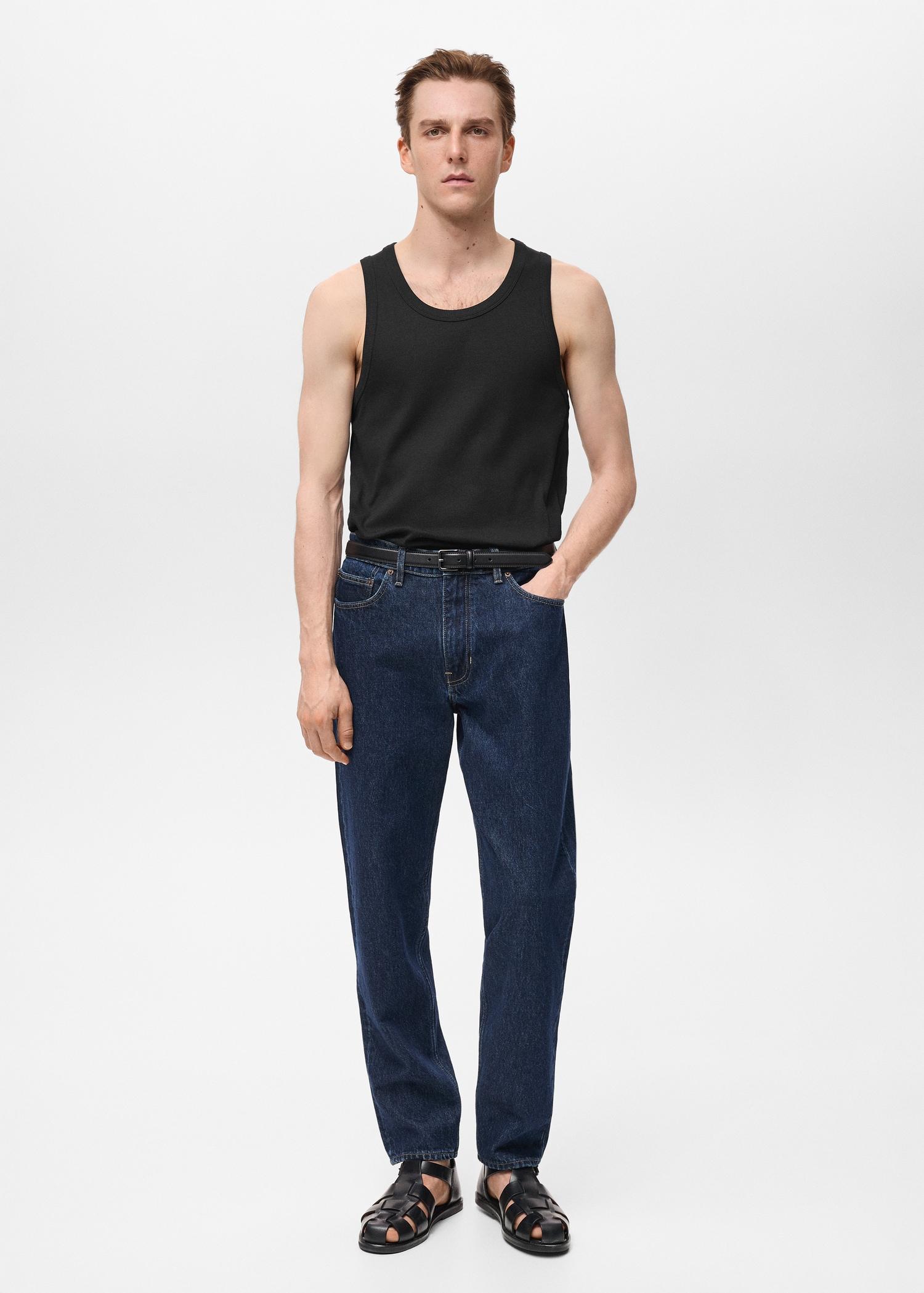 Slim-fit ribbed tank top - Men | MANGO USA Product Image