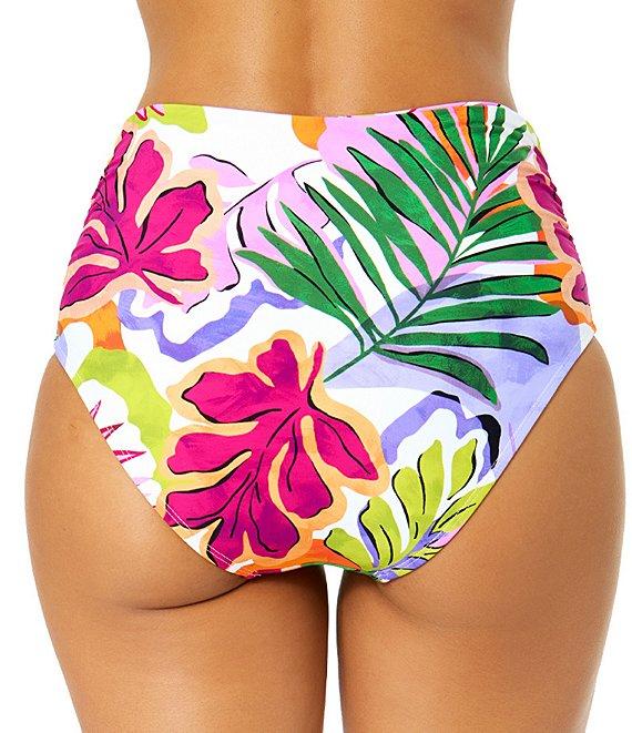 Anne Cole Mod Tropical Convertible Shirred High Waist Swim Bottom Product Image