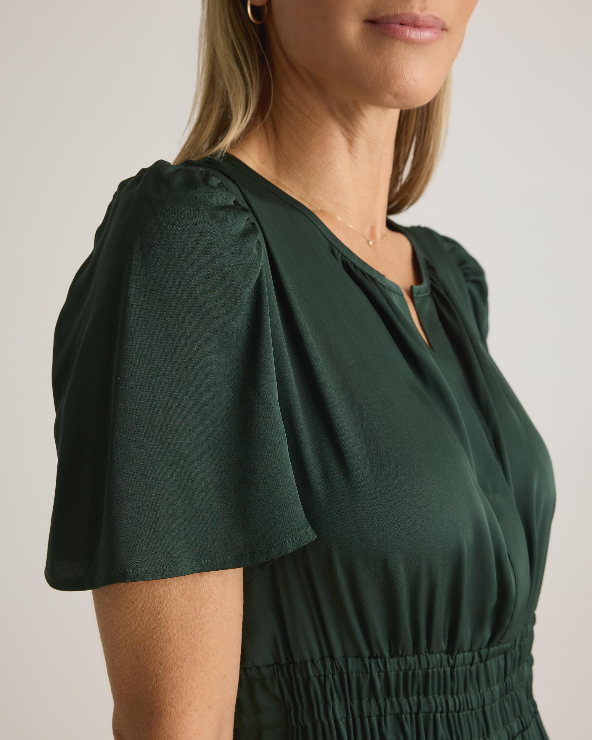 Quince | Women's Washable Stretch Silk Tiered Maxi Dress Product Image