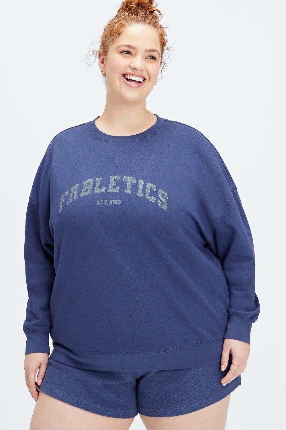 Fabletics Rhea Oversized Crew Womens blue Size XXL Product Image