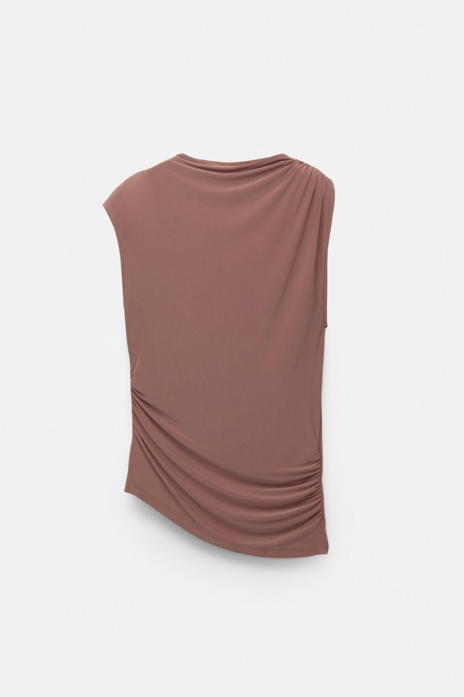 Asymmetric gathered T-shirt Product Image