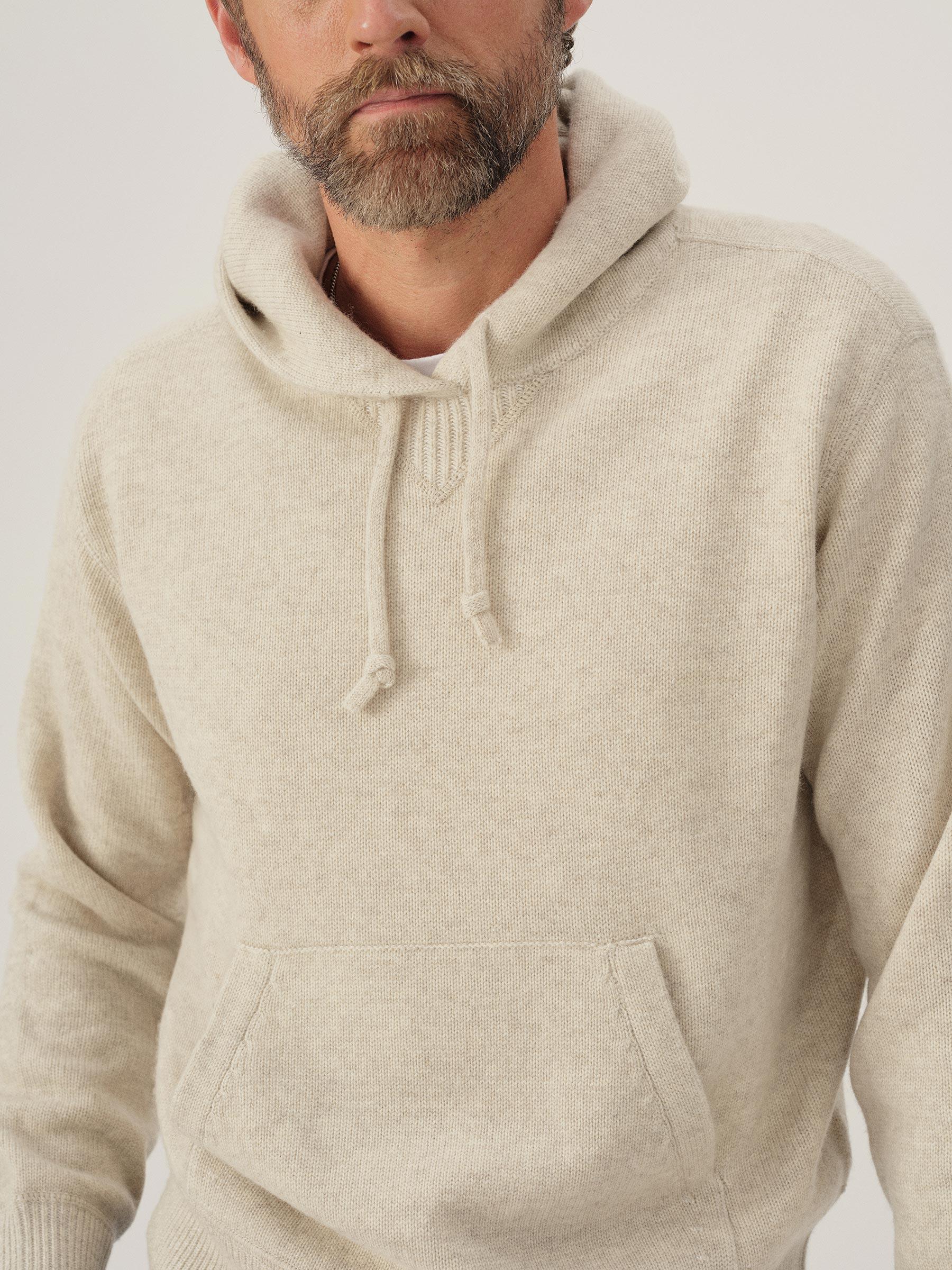 Light Oat Loopback Wool Hooded Sweatshirt Product Image