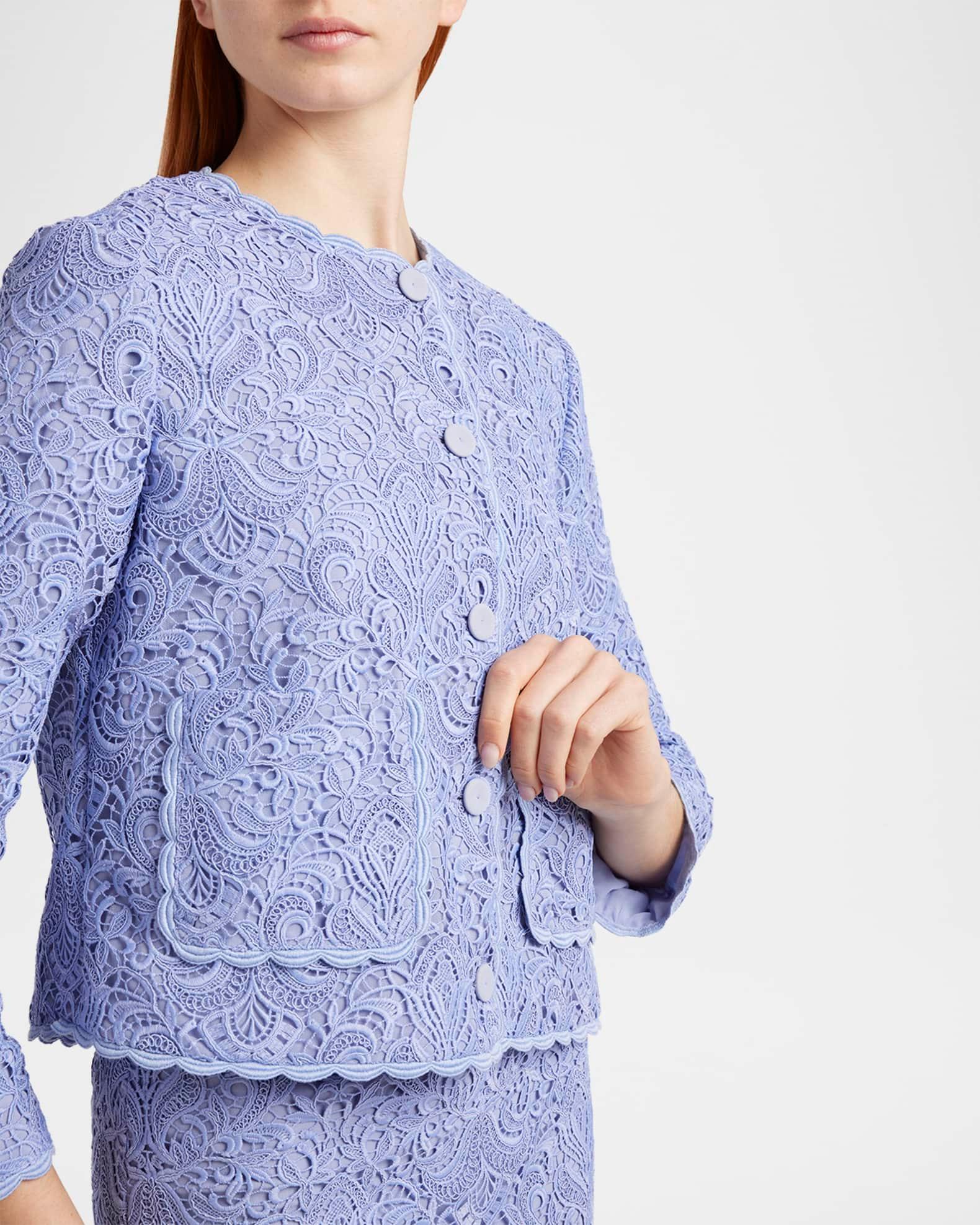 Lace Single-Breasted Crop Jacket Product Image