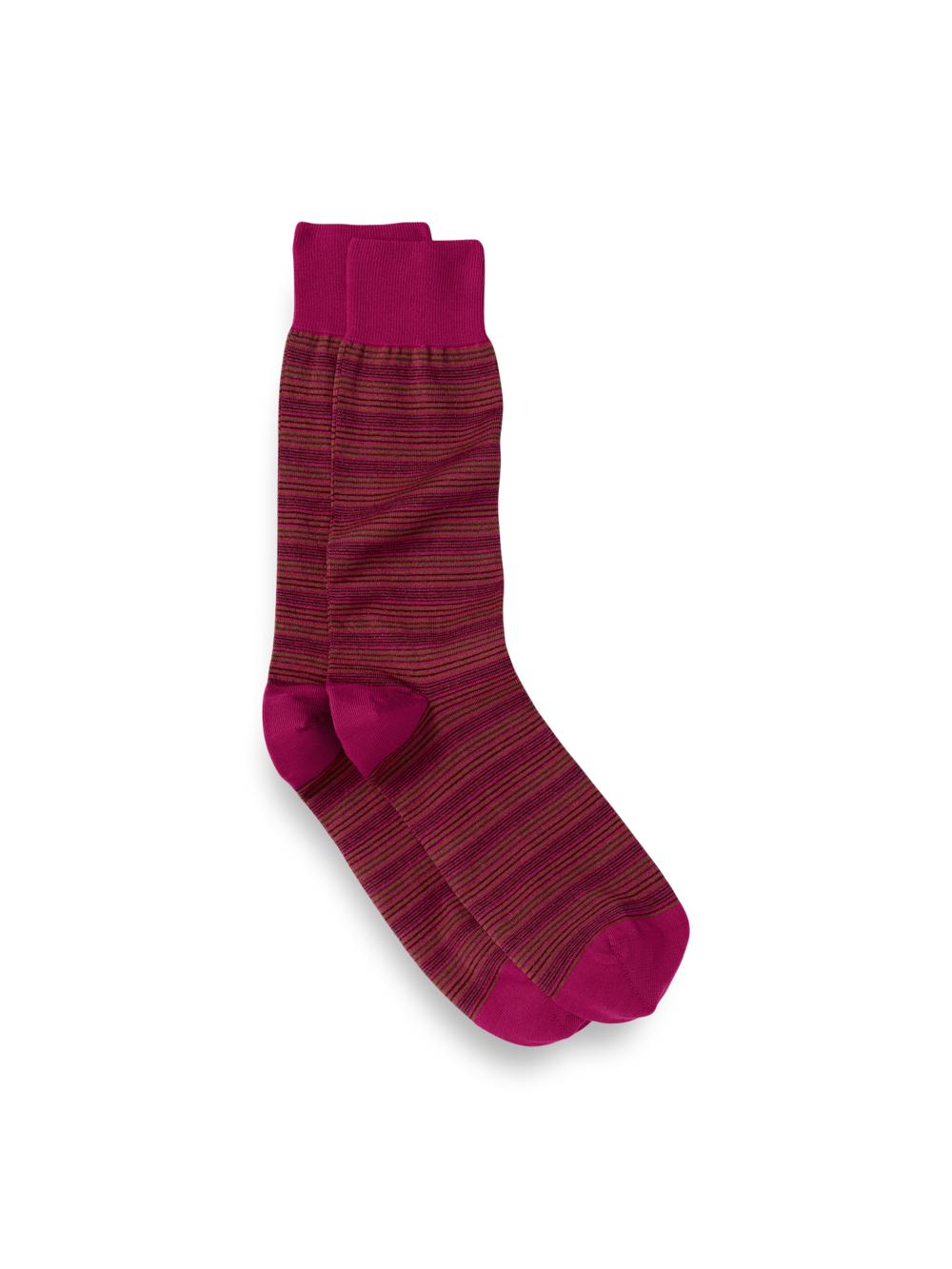 Stripe Cotton Blend Sock - Berry Multi Product Image