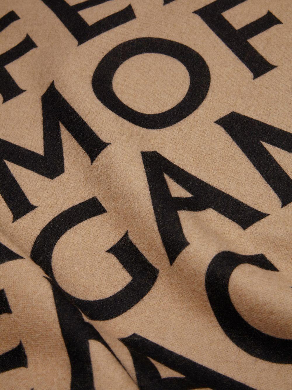 logo intarsia-knit fringed scarf Product Image