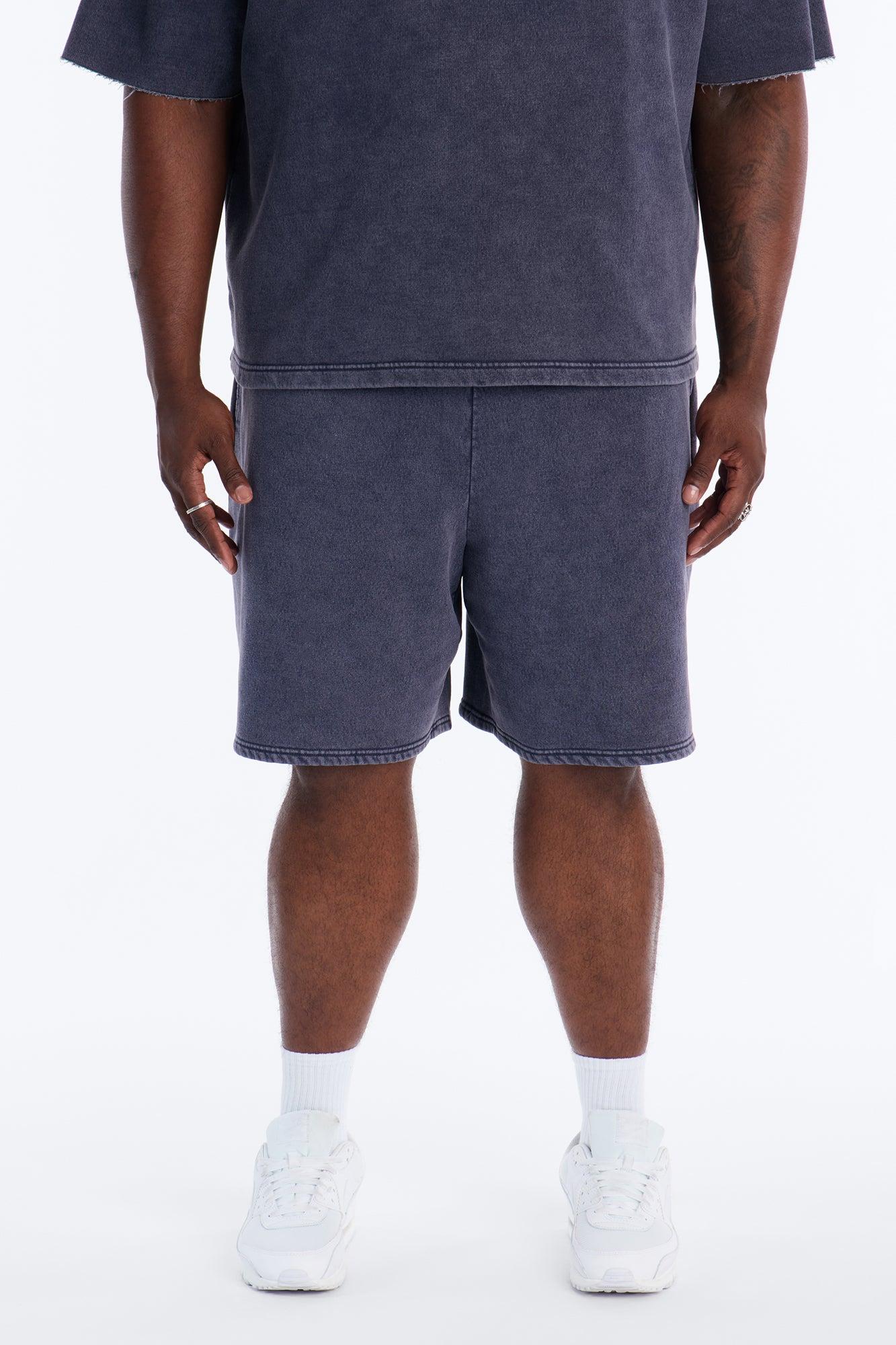 On The Go Washed Sweatshort - Navy Male Product Image