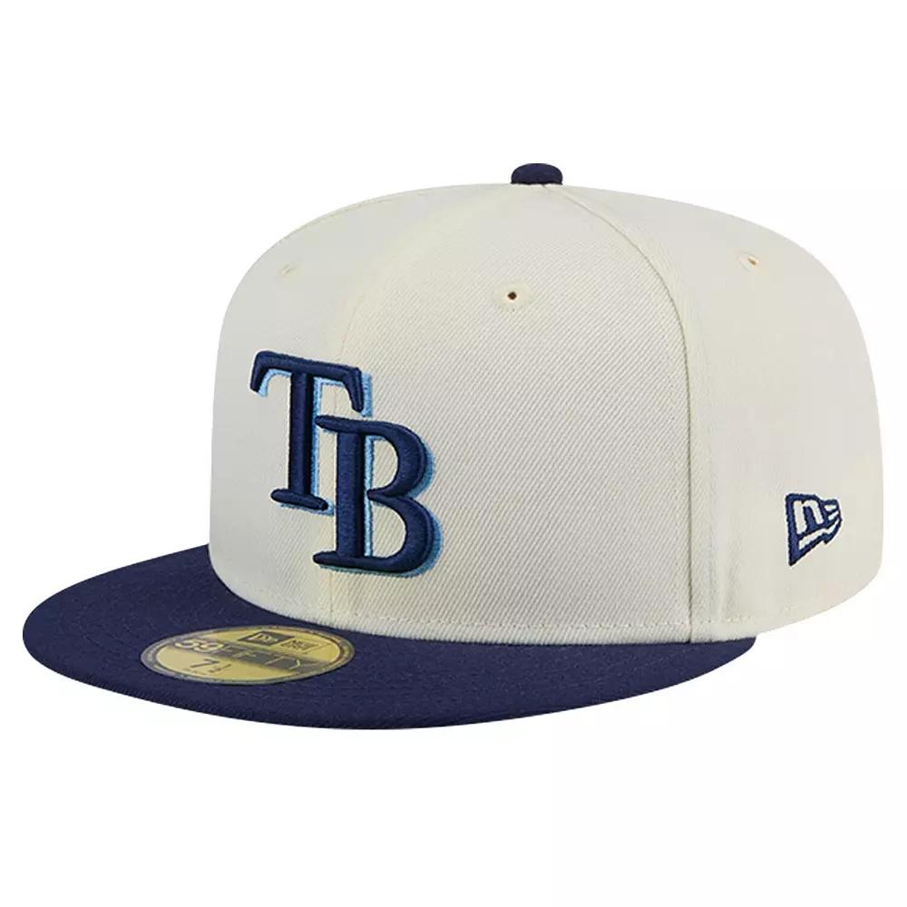Men's New Era Cream Tampa Bay Rays Evergreen Chrome 59FIFTY Fitted Hat,  Product Image