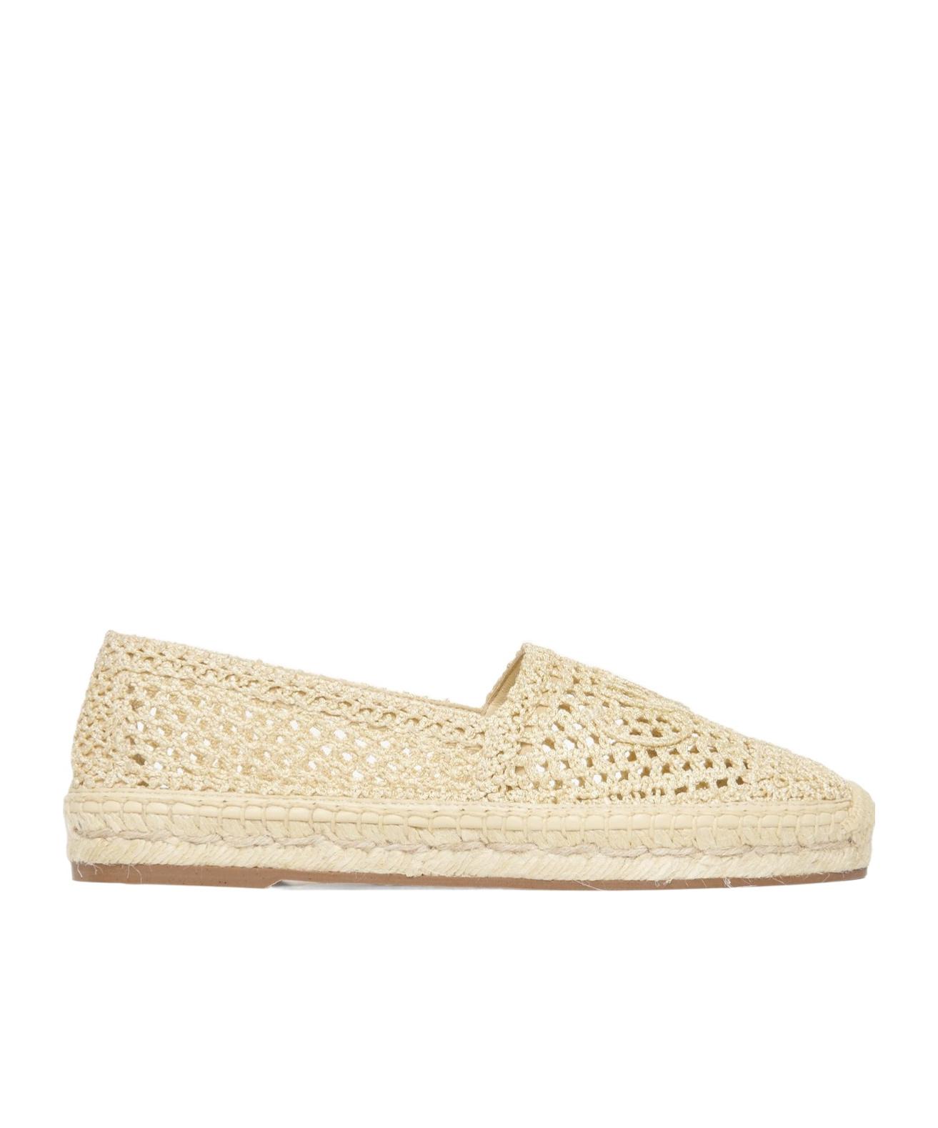 CHLOÉ Womens Chloe Isla Logo-embossed Crochet Espadrilles In Brown Product Image