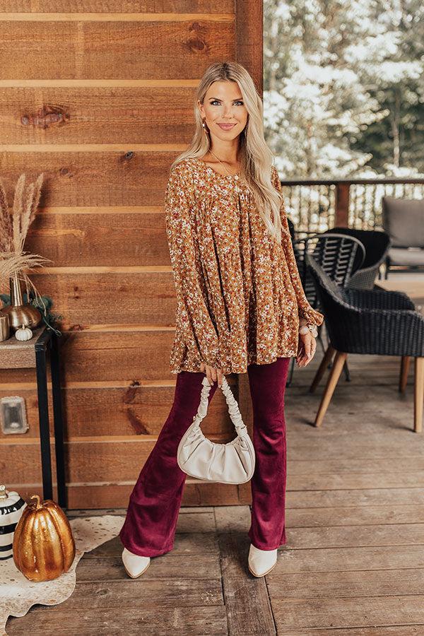 Not So Subtle Floral Top In Mustard Product Image