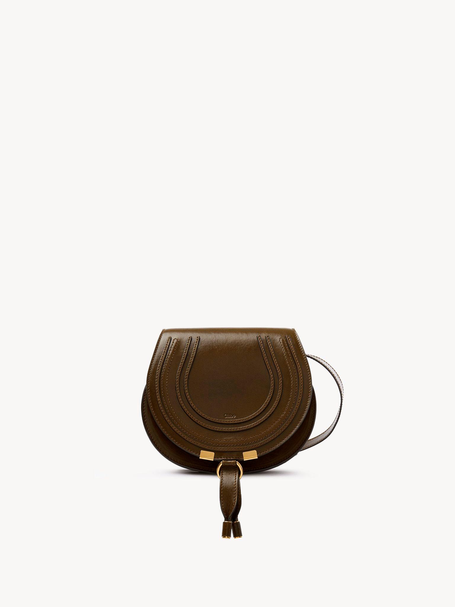 Small Marcie saddle bag in shiny leather Product Image
