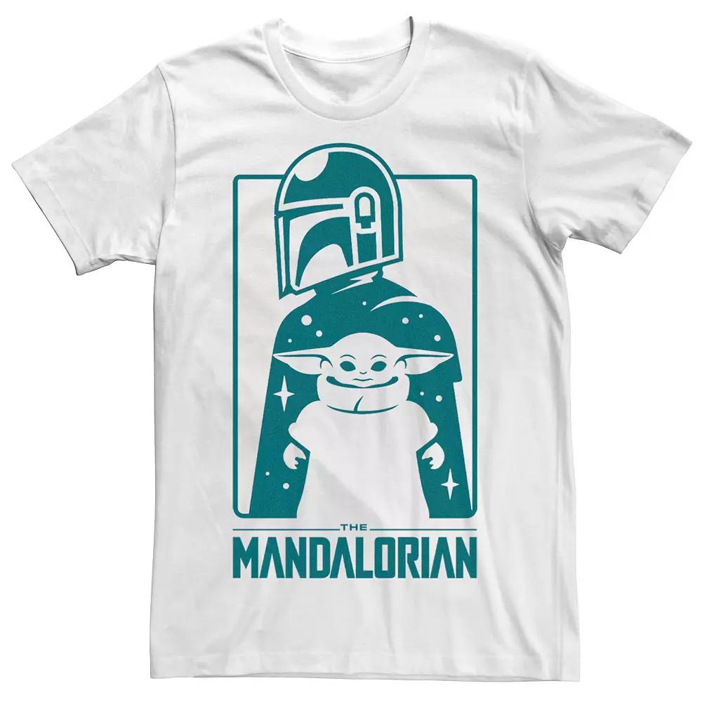Men's The Mandalorian The Child Aka Baby Yoda Mando Silhouette Poster Tee,  Product Image