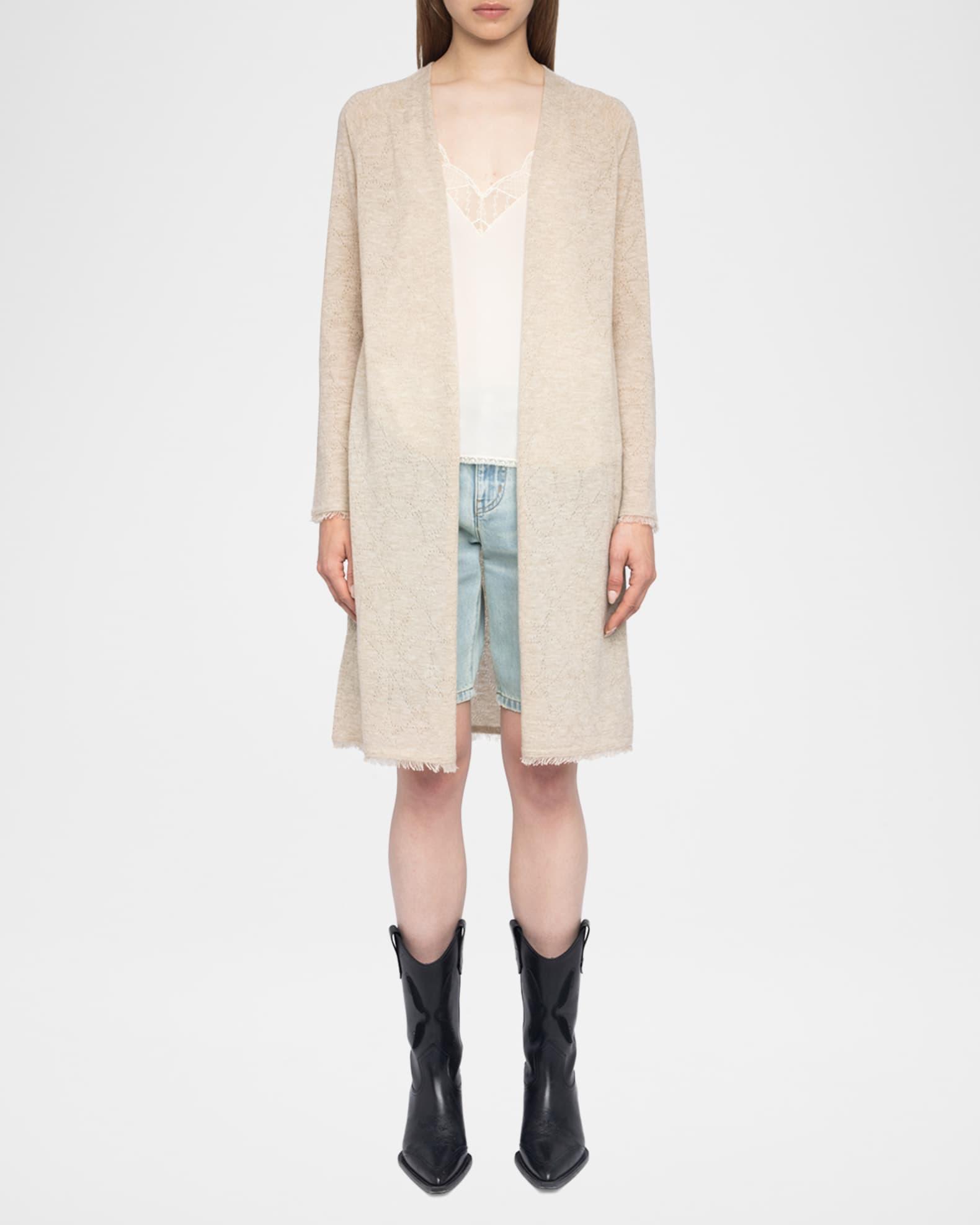 Daffy Pointelle Stars Cashmere Cardigan Product Image