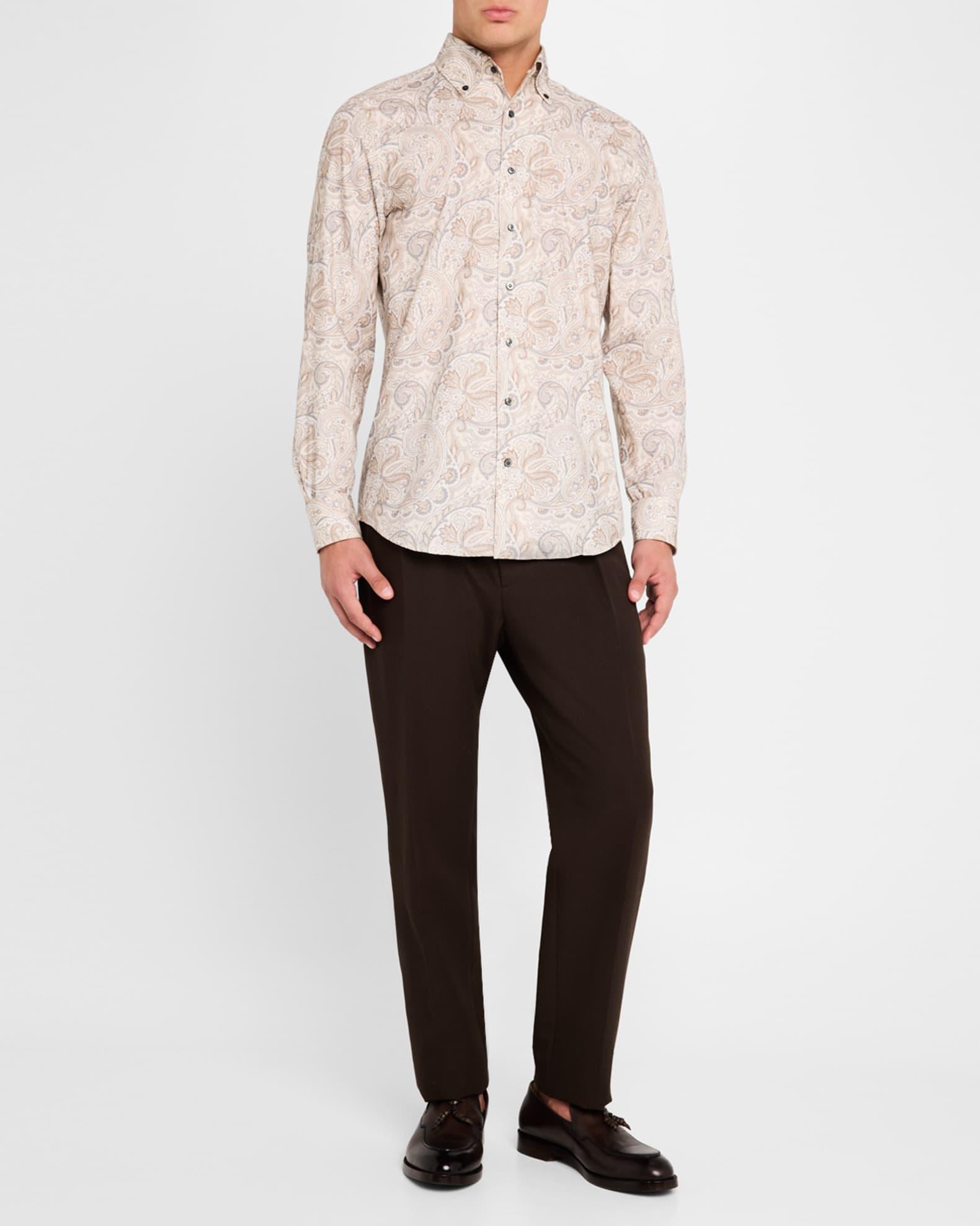 Mens Paisley Brushed Twill Sport Shirt Product Image