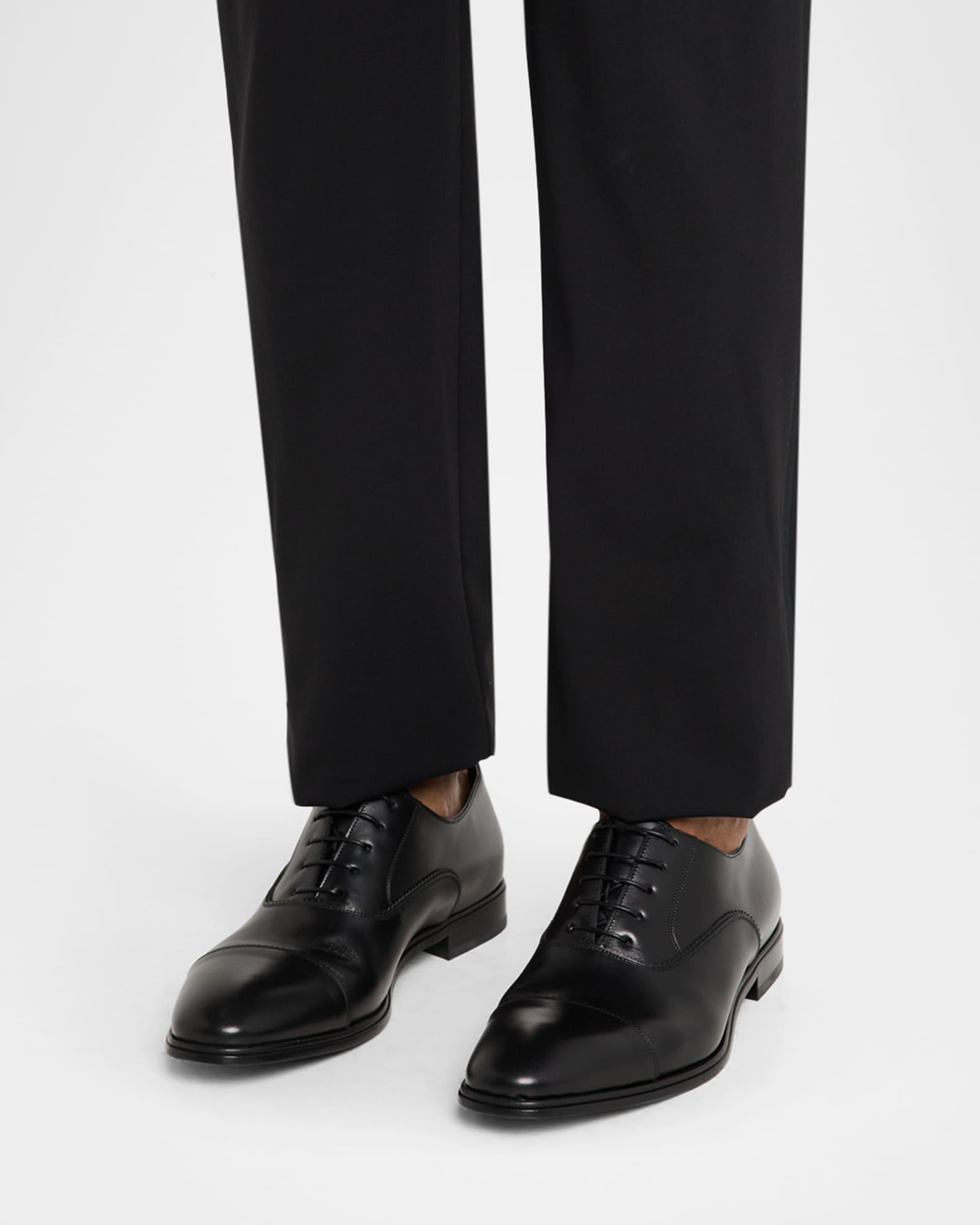 Men's Boston Brogue Leather Cap-Toe Oxfords Product Image