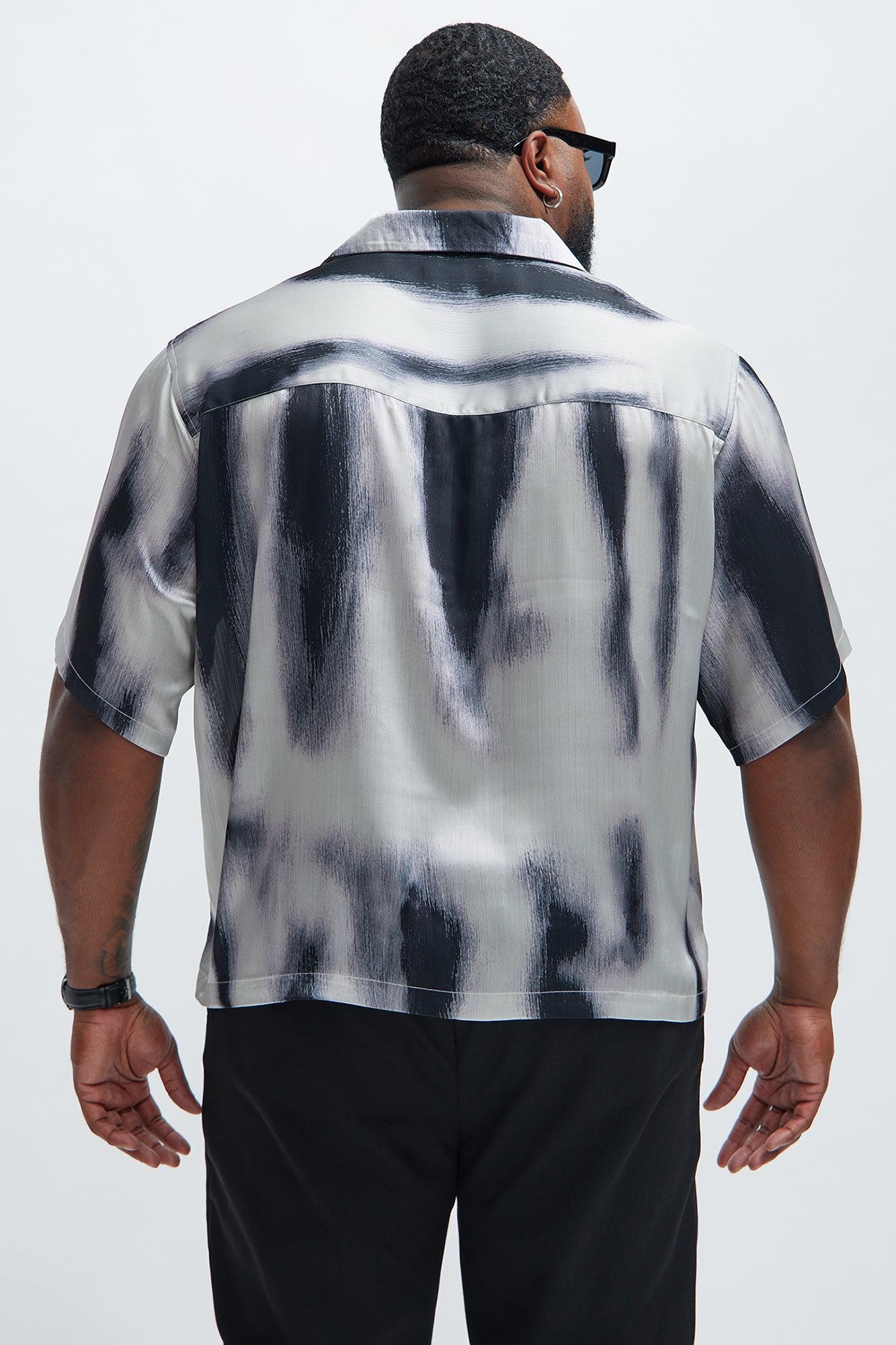 Grunge Painted Boxy Shirt - Cream/combo Product Image