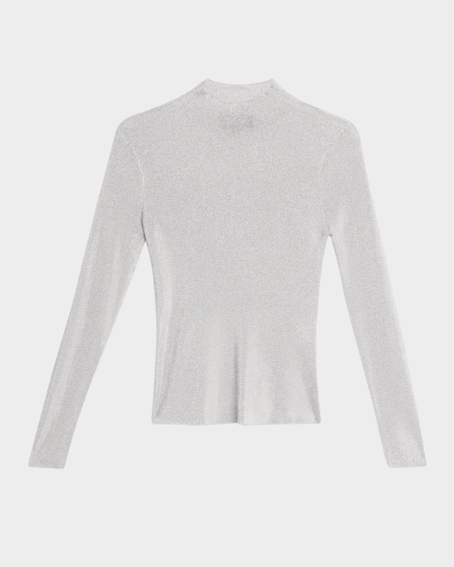 Avery Metallic Knit Mock-Neck Top Product Image