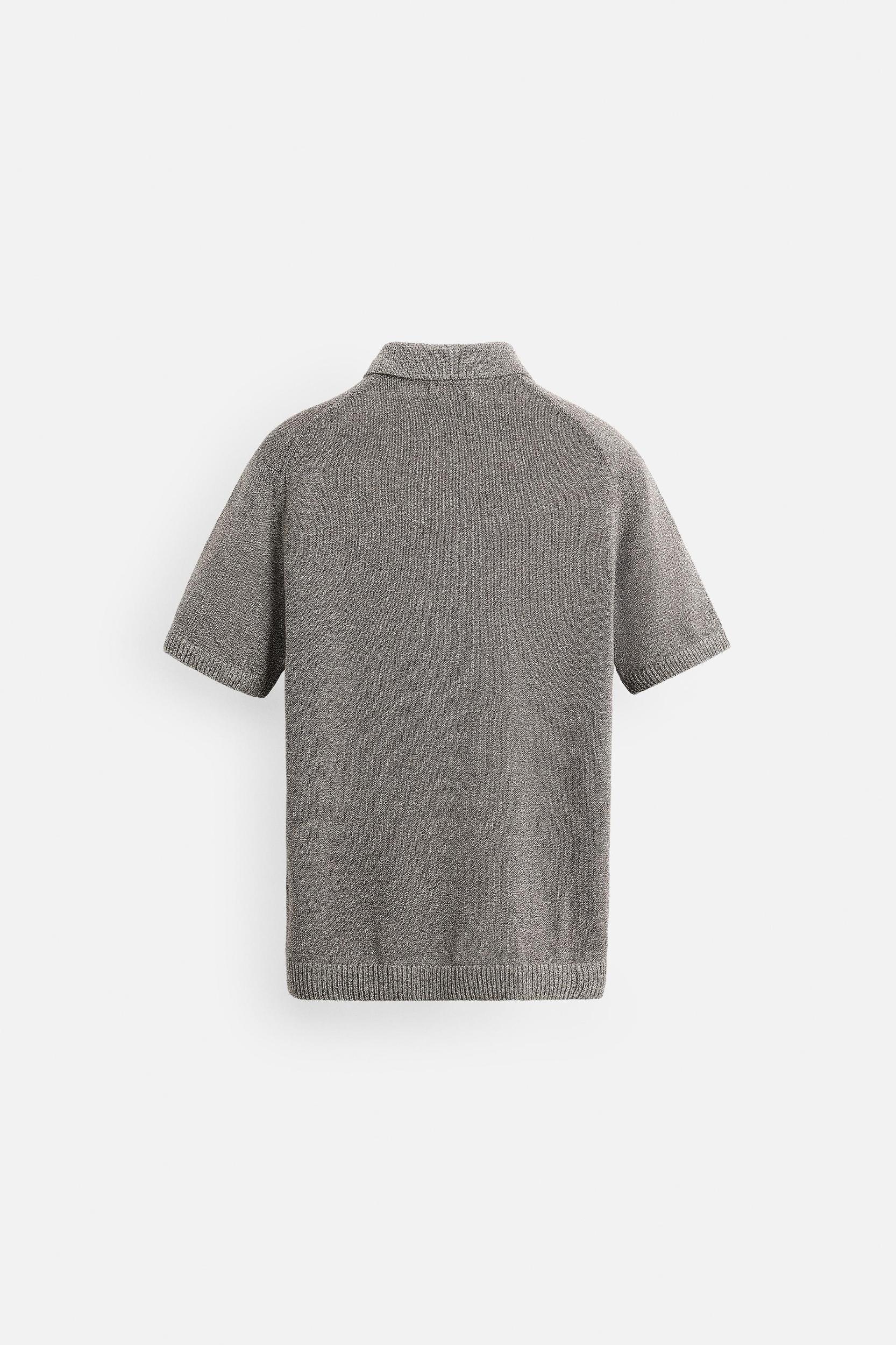 CONTRAST TEXTURED KNIT POLO SHIRT Product Image